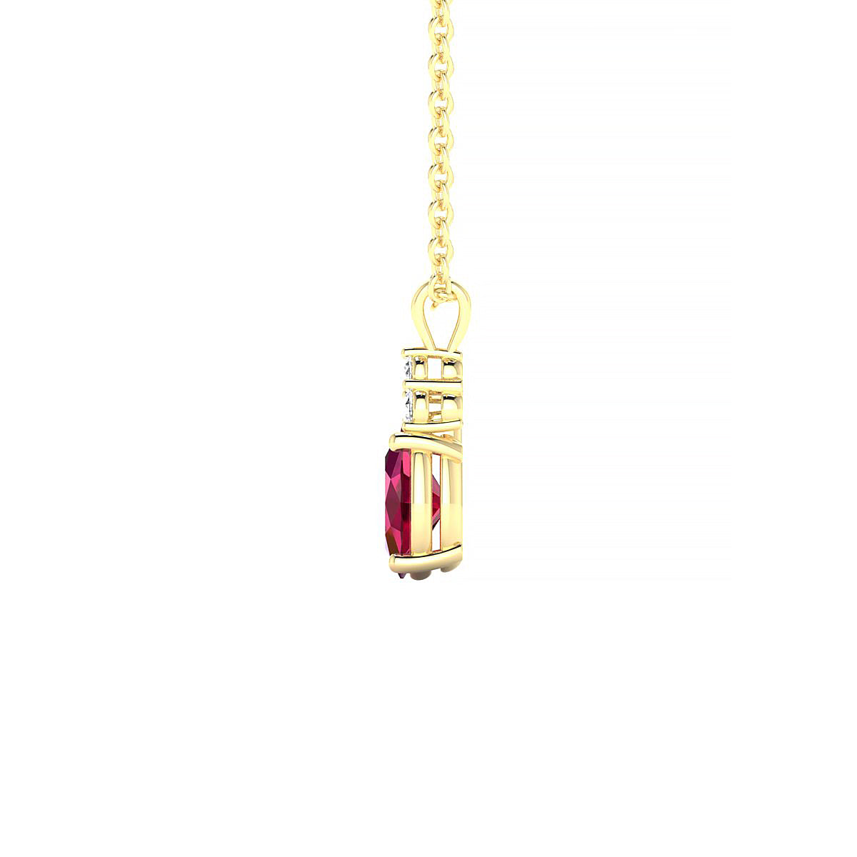 Mirage | 18k Yellow Gold 6 x 4 mm Oval Ruby Pendant
