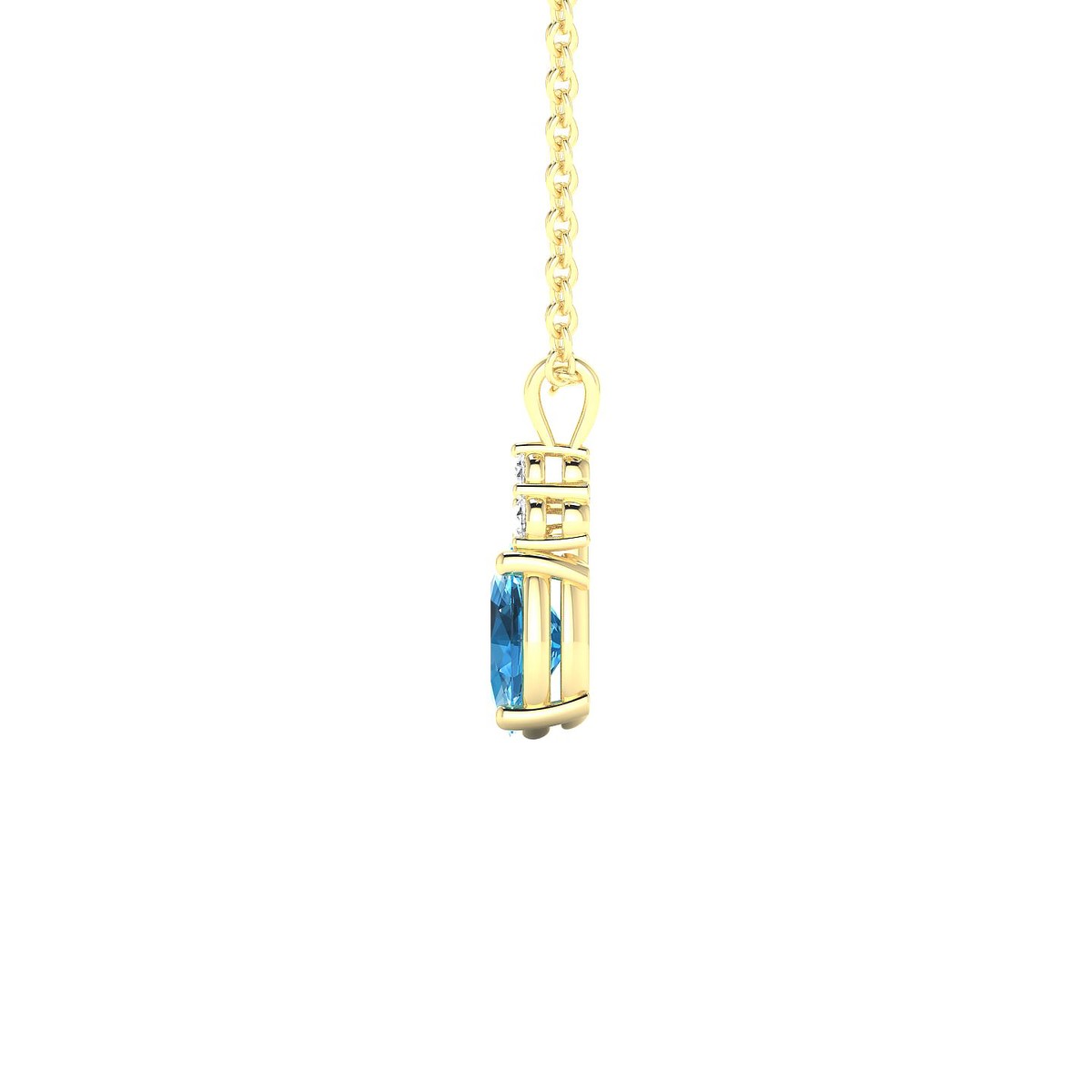 Mirage | 18k Yellow Gold 6 x 4 mm Oval Topaz Pendant