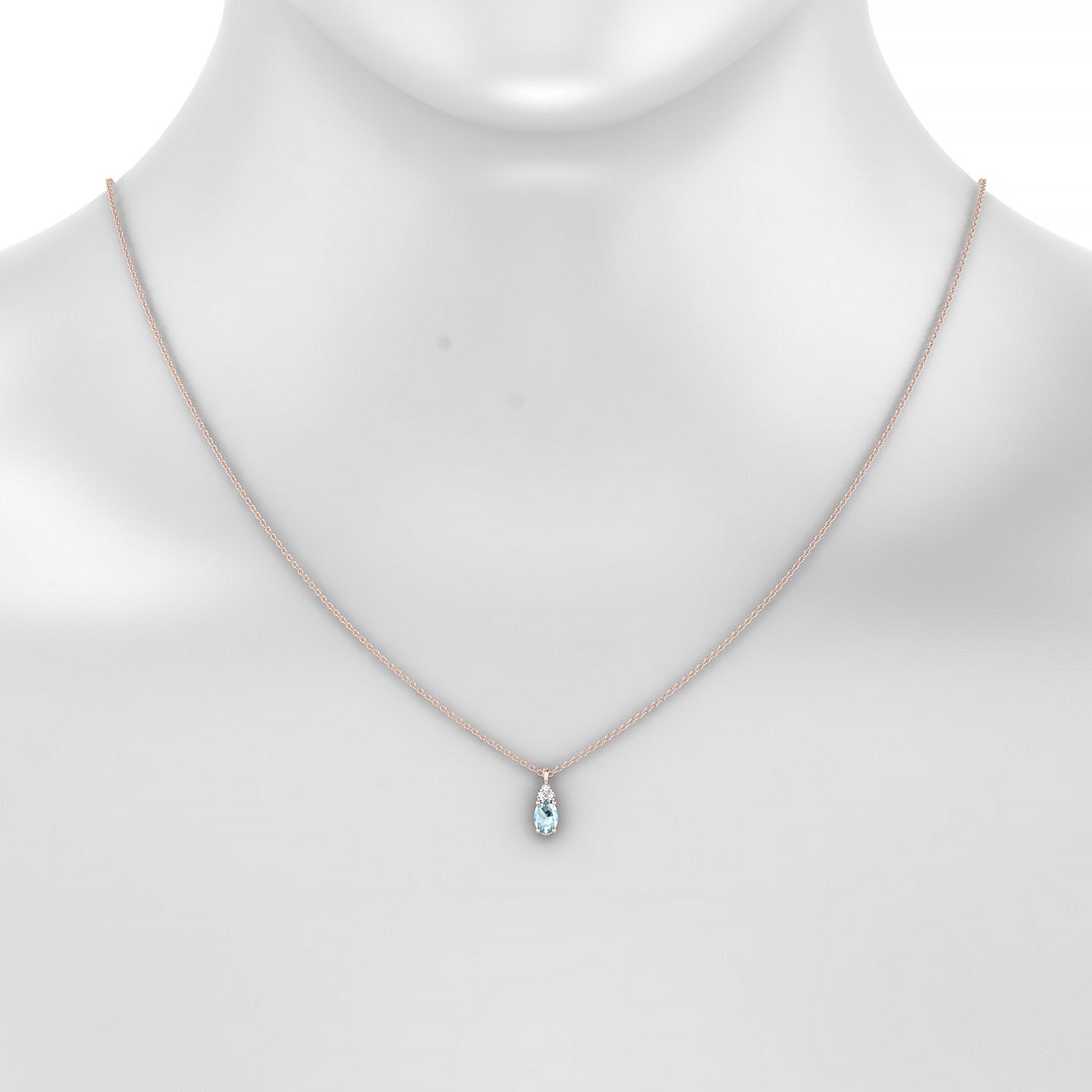 Mirage | 18k Rose Gold 6 x 4 mm Oval Aquamarine Pendant