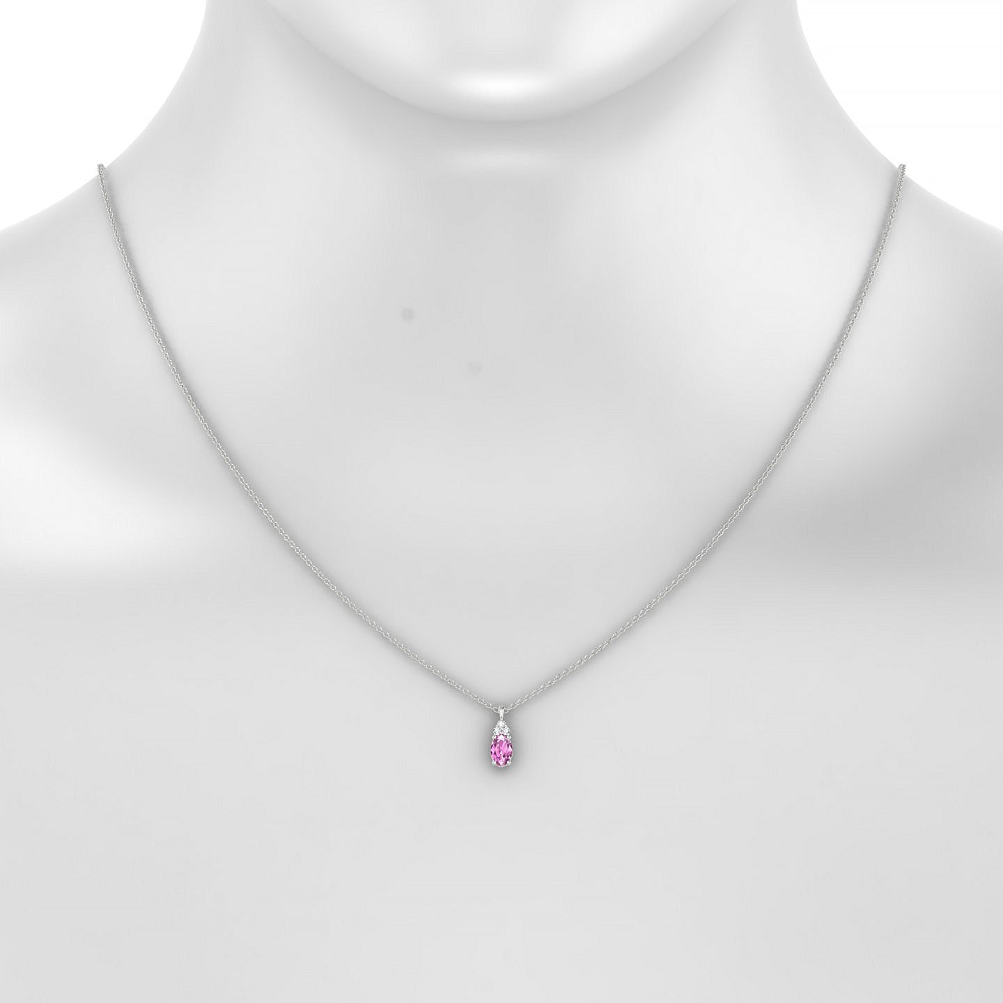 Mirage | 18k White Gold 6 x 4 mm Oval Pink Sapphire Pendant