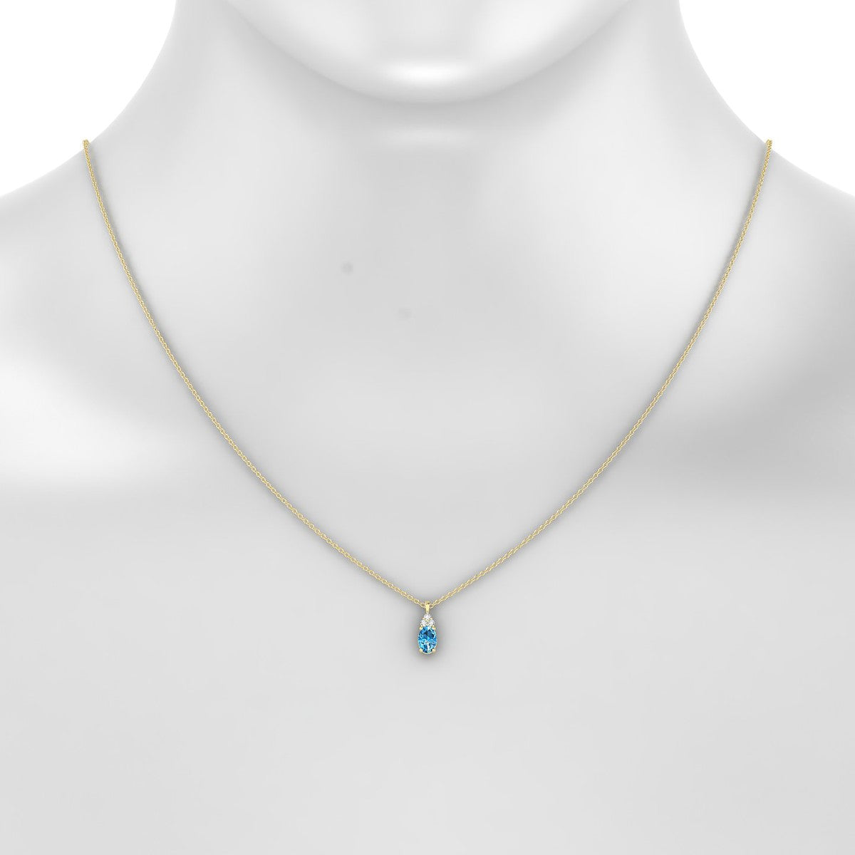 Mirage | 18k Yellow Gold 6 x 4 mm Oval Topaz Pendant
