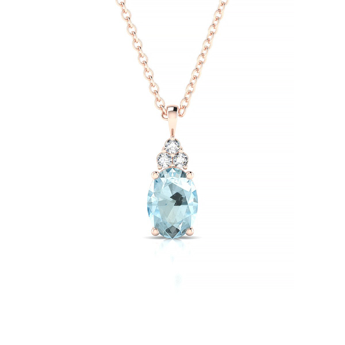 Mirage | 18k Rose Gold 7 x 5 mm Oval Aquamarine Pendant