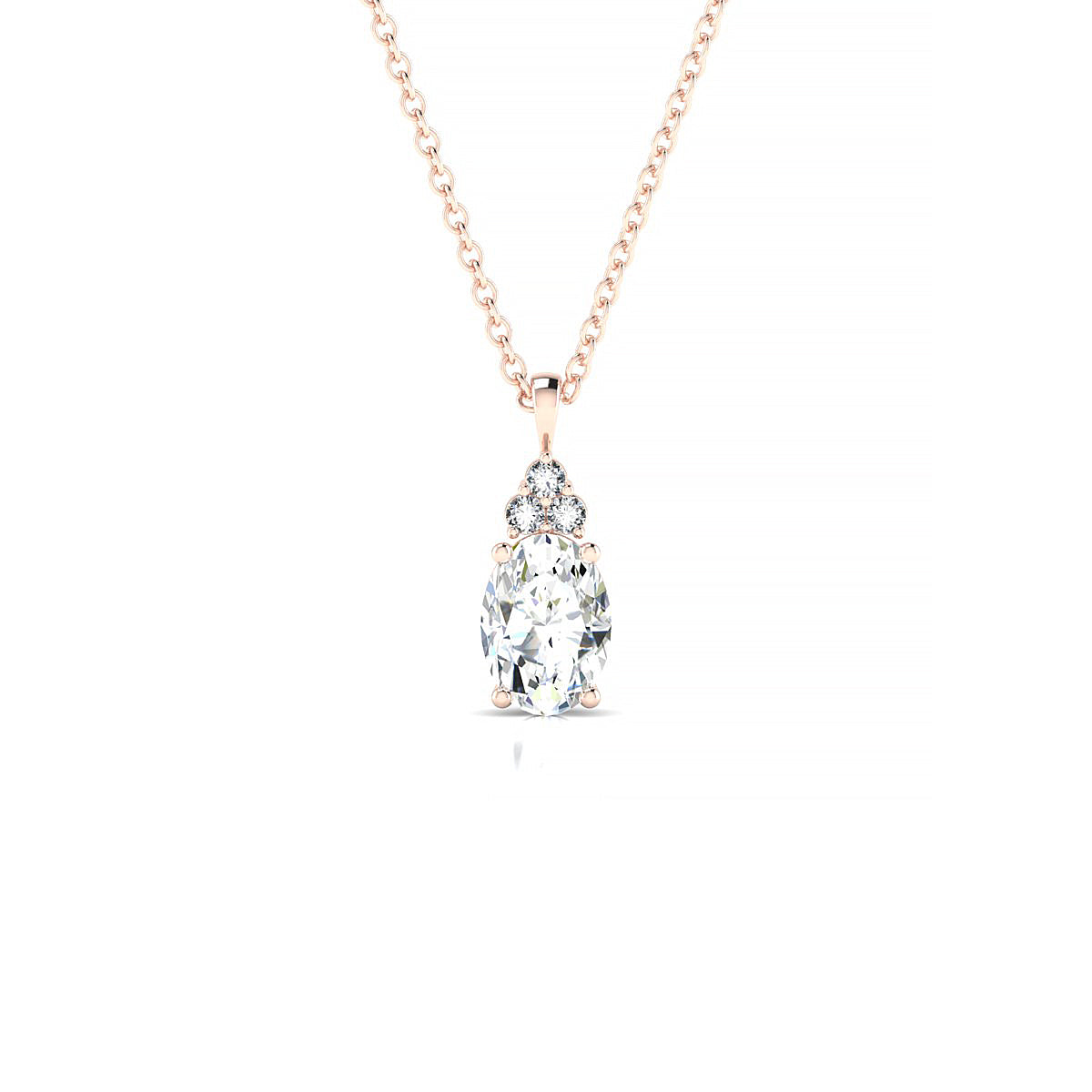 Mirage | 18k Rose Gold 7 x 5 mm Oval Diamond Pendant