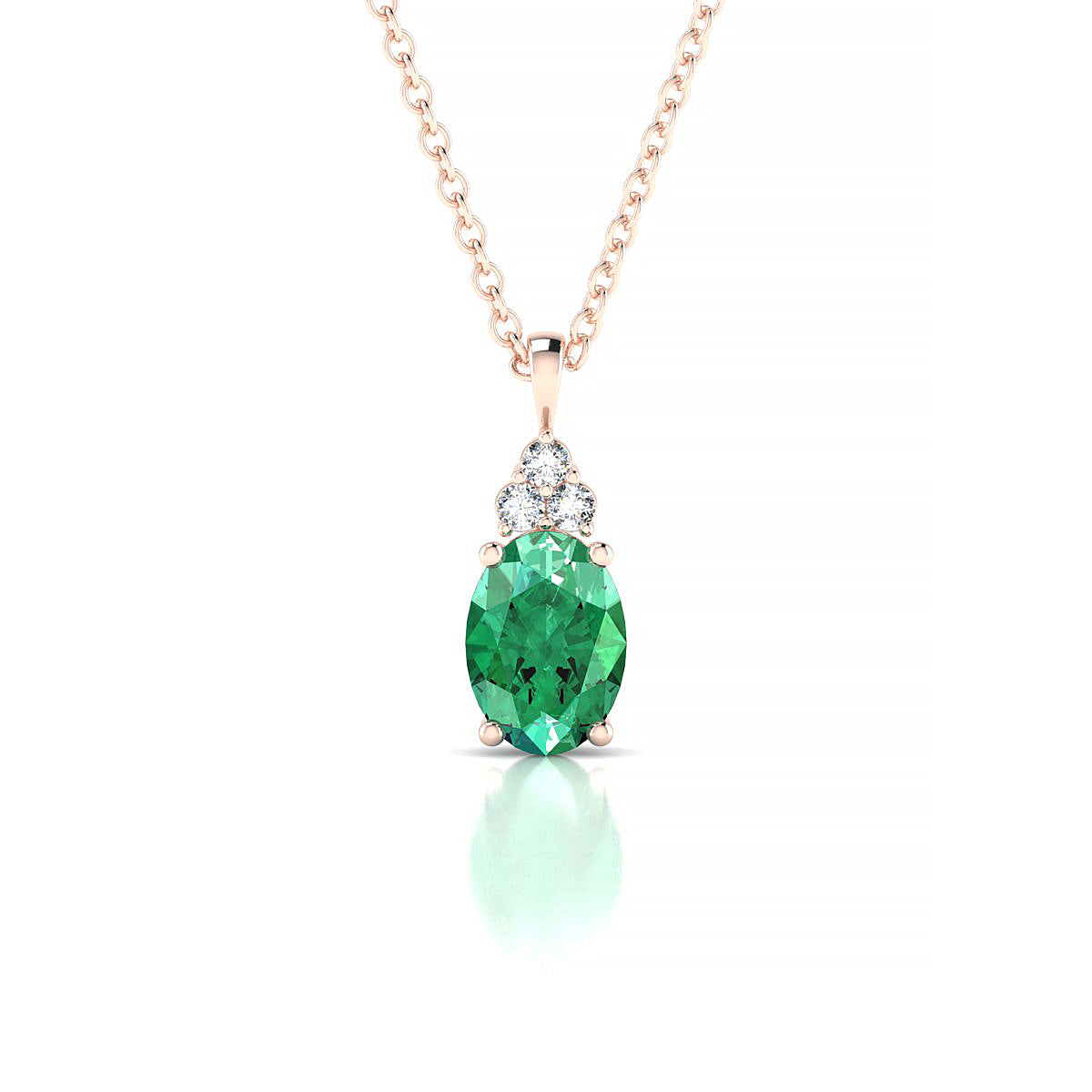 Mirage | 18k Rose Gold 7 x 5 mm Oval Emerald Pendant