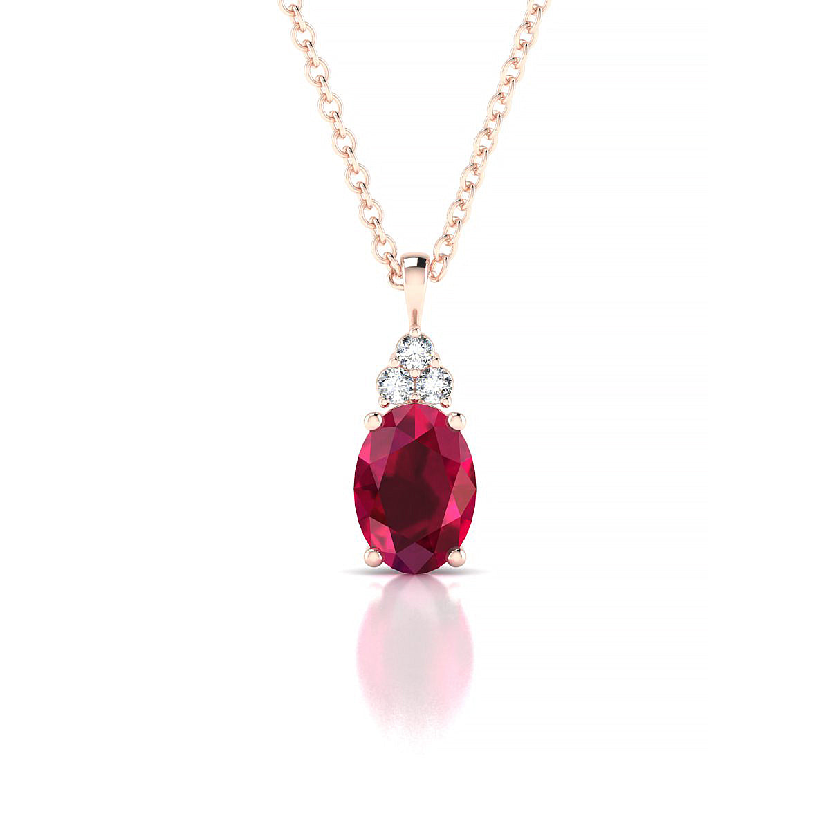 Mirage | 18k Rose Gold 7 x 5 mm Oval Ruby Pendant
