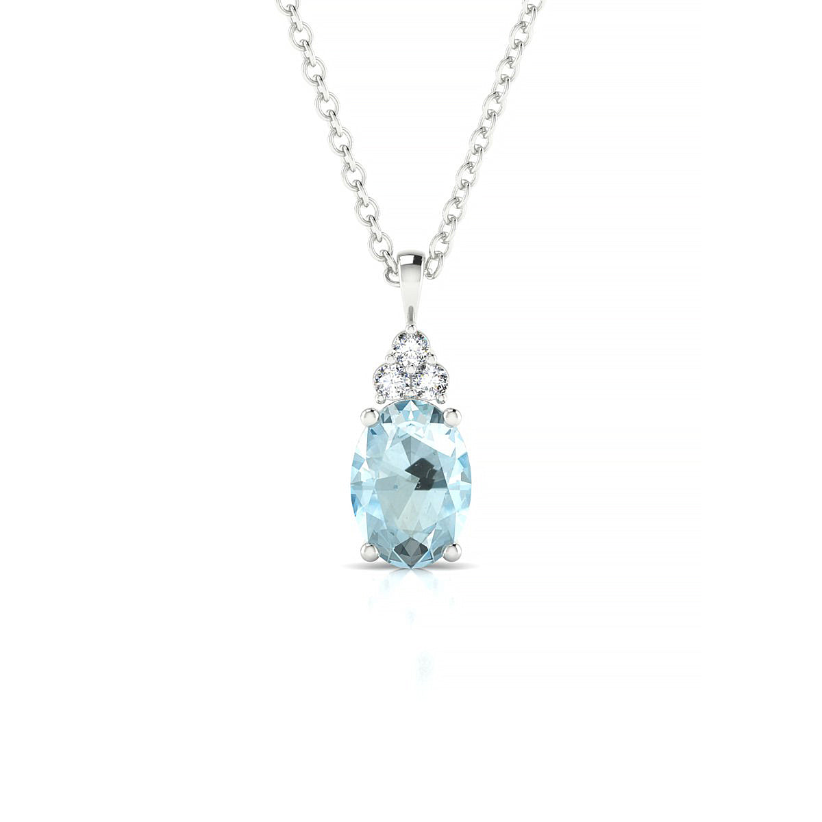 Mirage | 18k White Gold 7 x 5 mm Oval Aquamarine Pendant