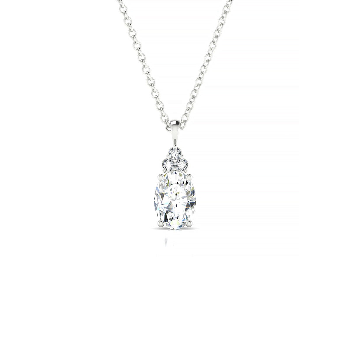 Mirage | 18k White Gold 7 x 5 mm Oval Diamond Pendant