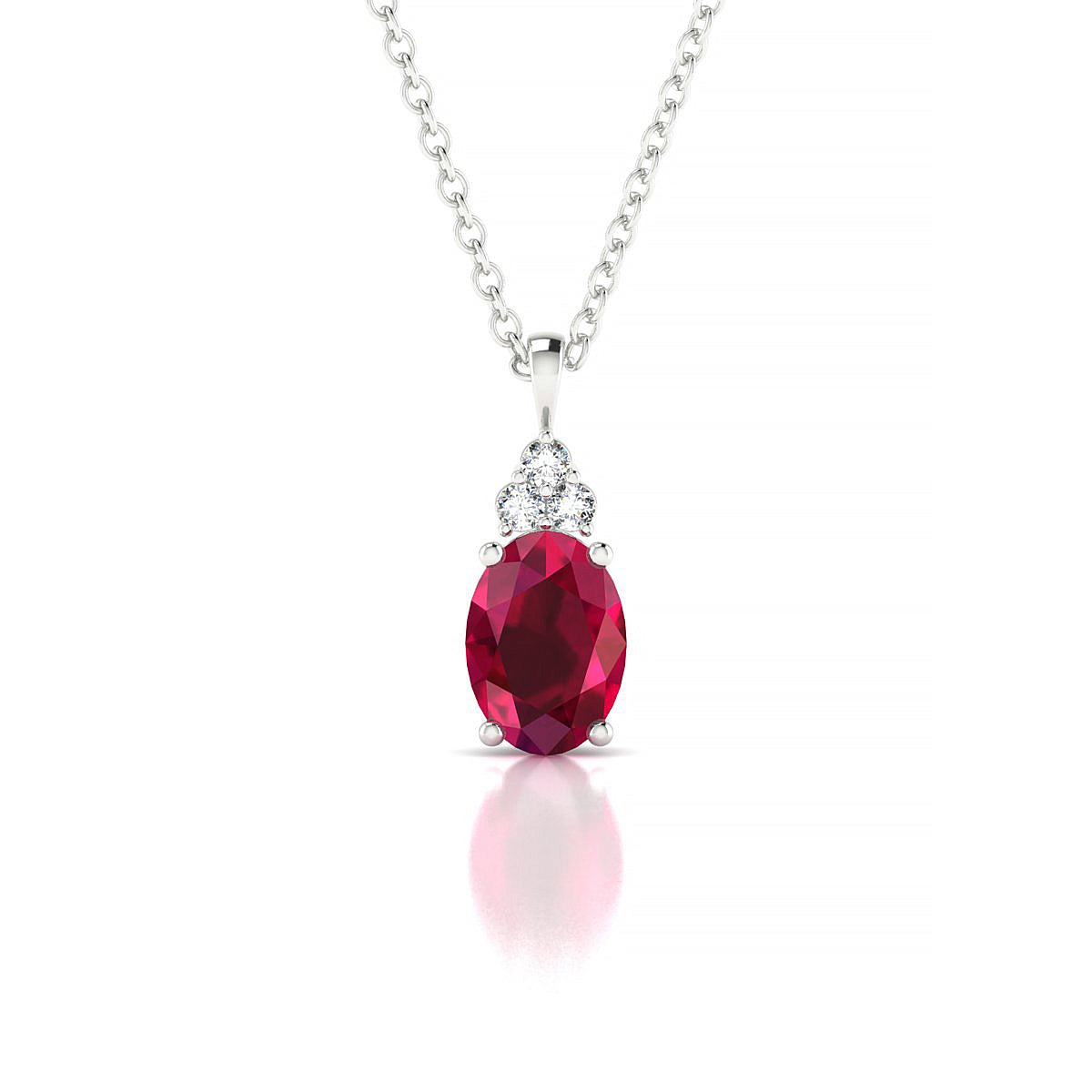 Mirage | 18k White Gold 7 x 5 mm Oval Ruby Pendant