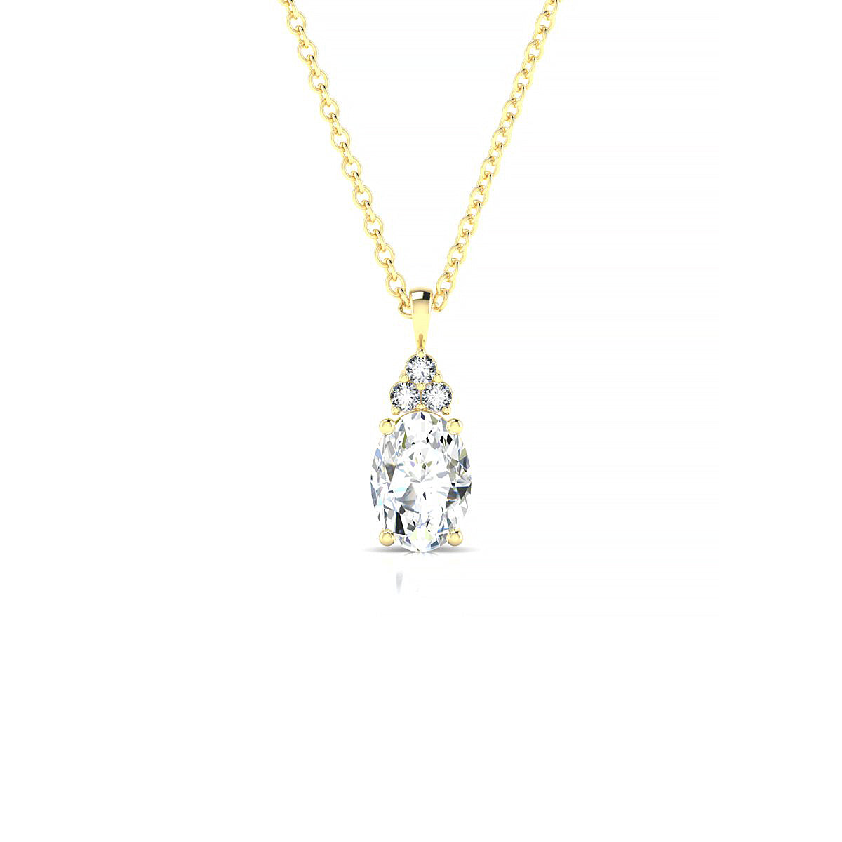 Mirage | 18k Yellow Gold 7 x 5 mm Oval Diamond Pendant