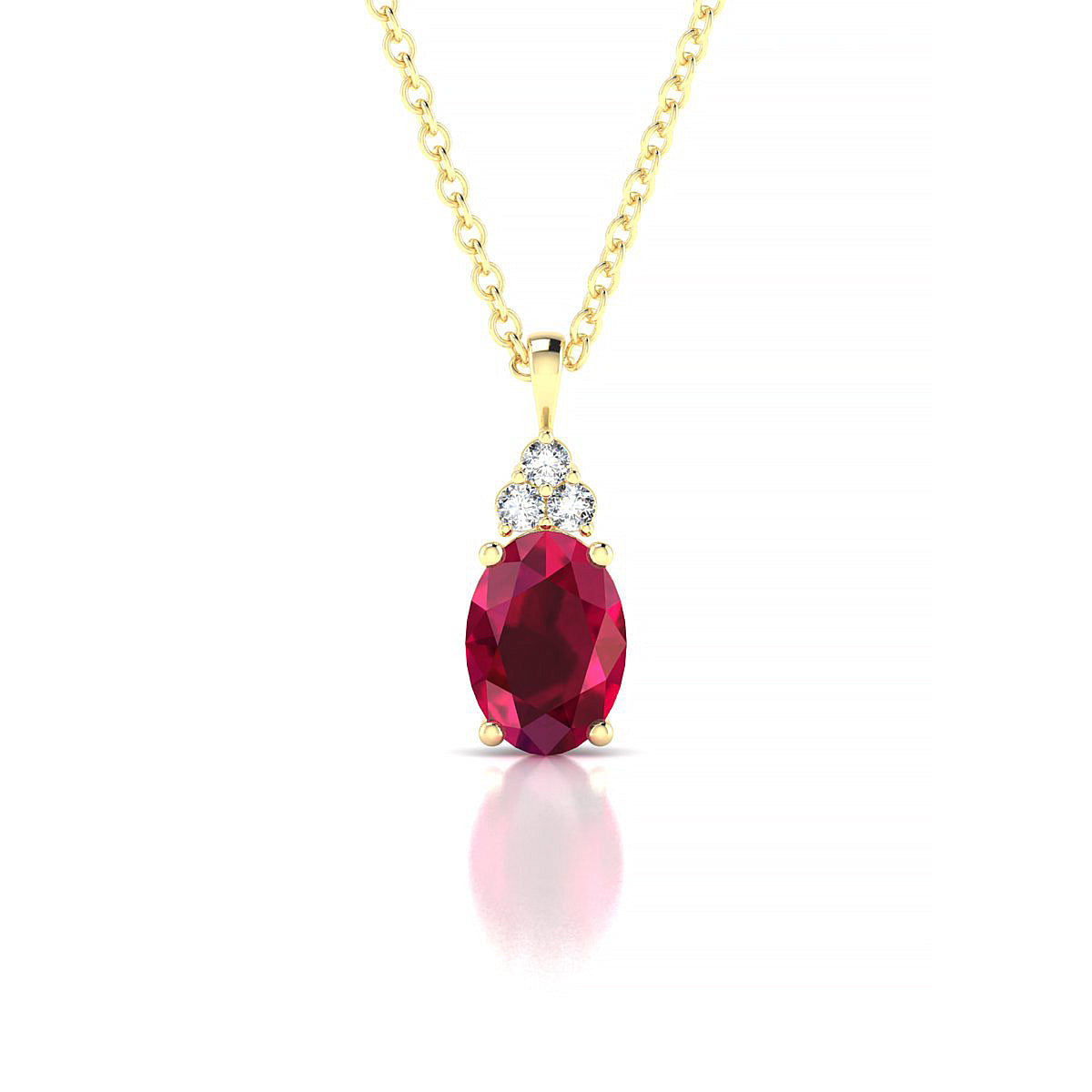Mirage | 18k Yellow Gold 7 x 5 mm Oval Ruby Pendant