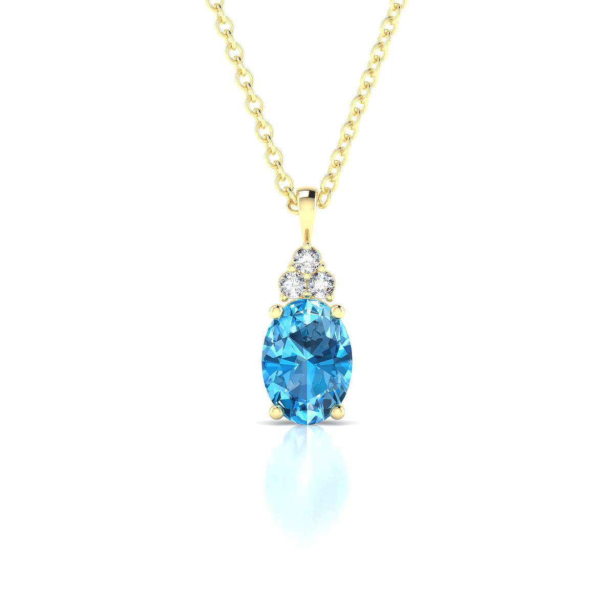 Mirage | 18k Yellow Gold 7 x 5 mm Oval Topaz Pendant