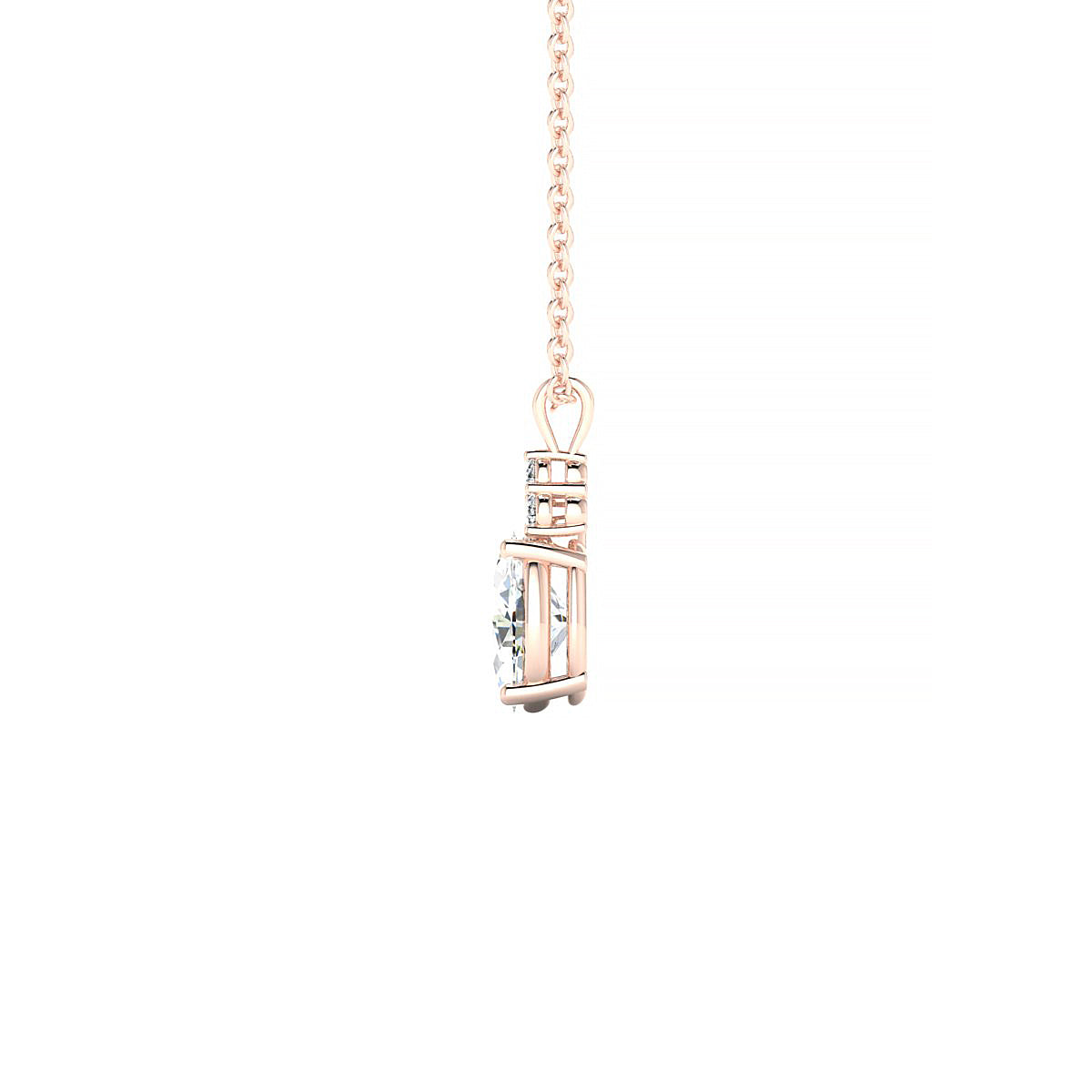 Mirage | 18k Rose Gold 7 x 5 mm Oval Diamond Pendant
