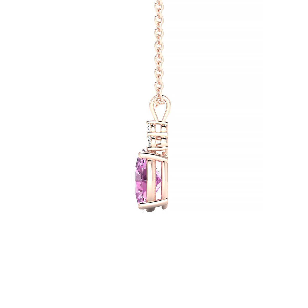 Mirage | 18k Rose Gold 7 x 5 mm Oval Pink Sapphire Pendant