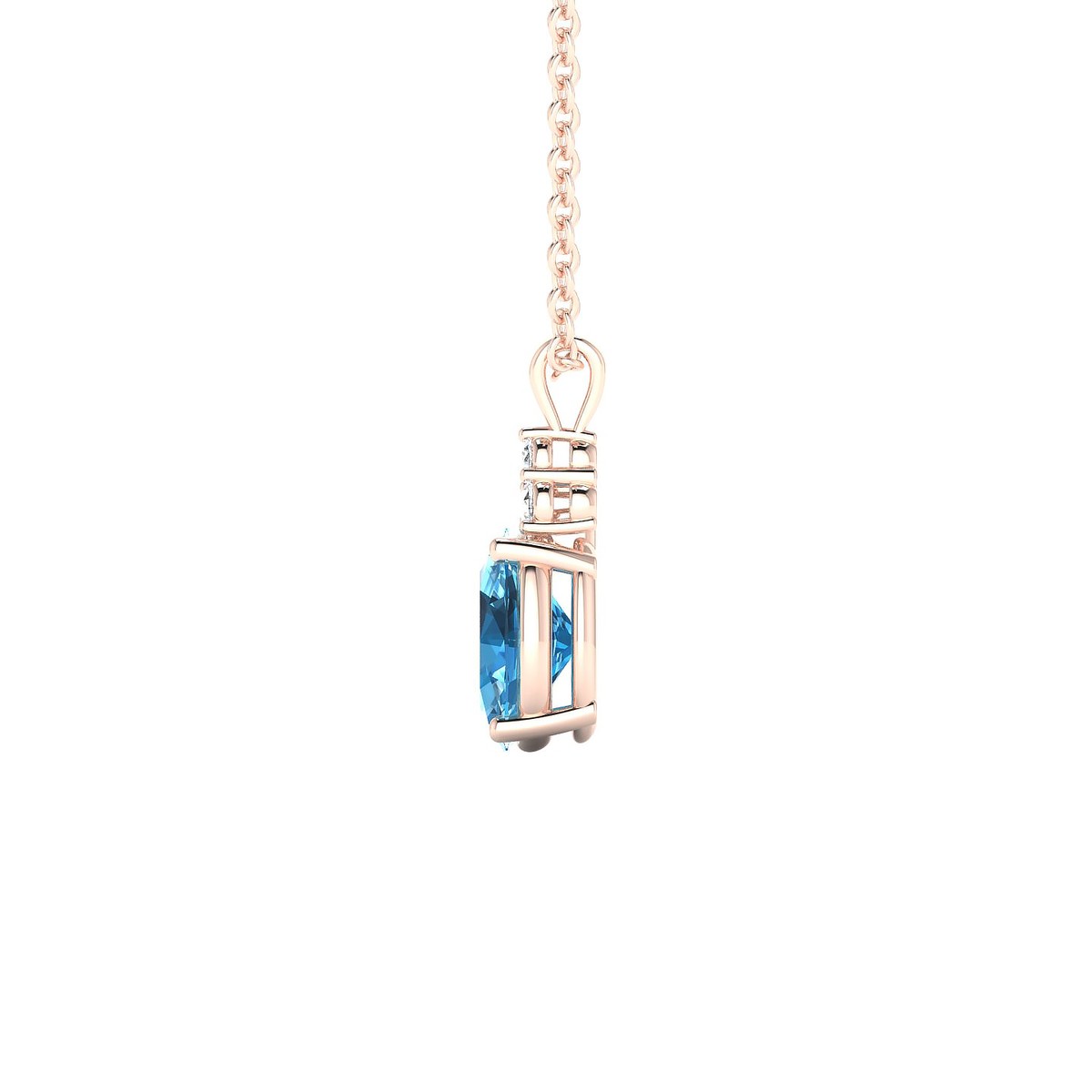 Mirage | 18k Rose Gold 7 x 5 mm Oval Topaz Pendant