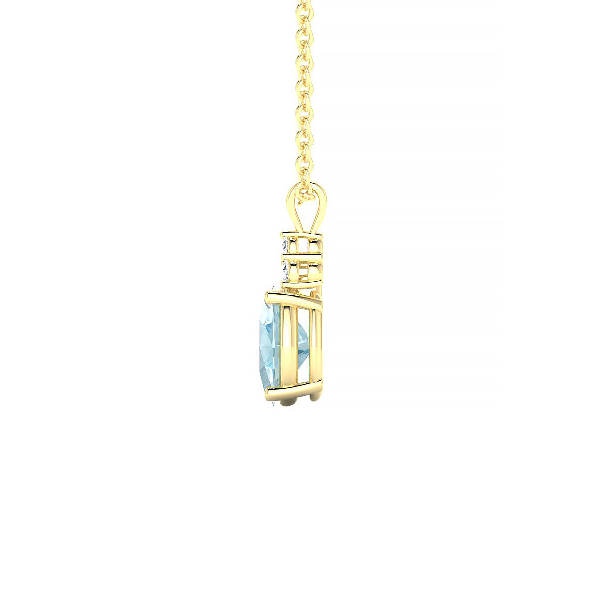 Mirage | 18k Yellow Gold 7 x 5 mm Oval Aquamarine Pendant