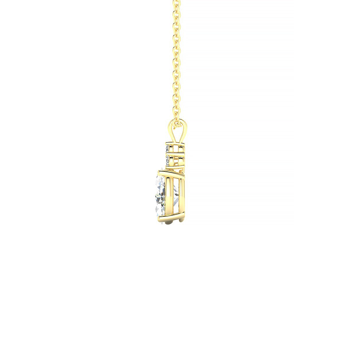Mirage | 18k Yellow Gold 7 x 5 mm Oval Diamond Pendant
