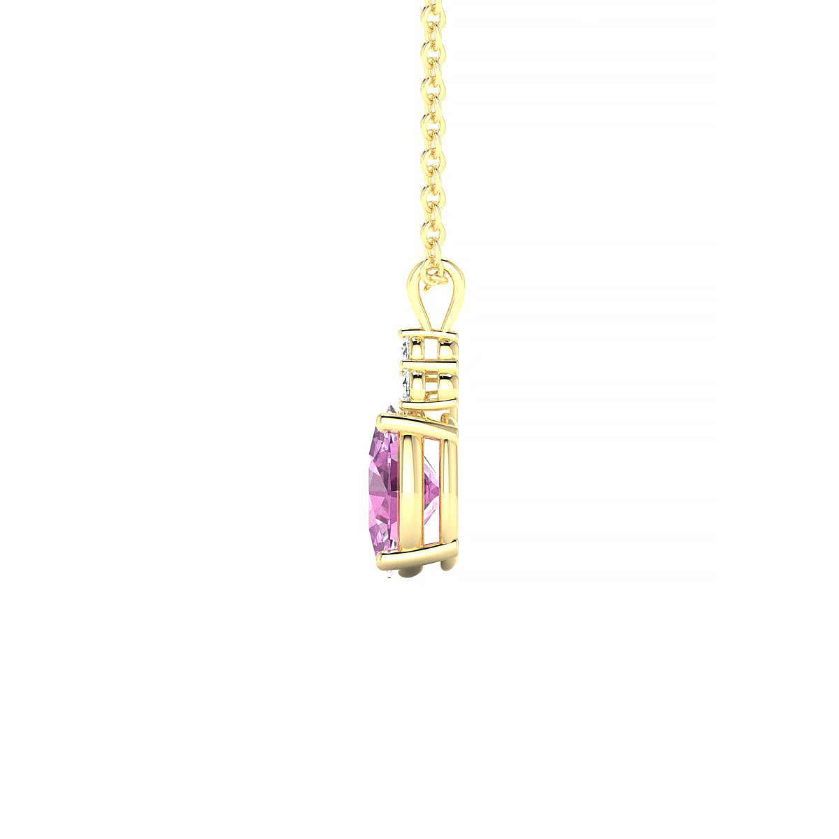 Mirage | 18k Yellow Gold 7 x 5 mm Oval Pink Sapphire Pendant