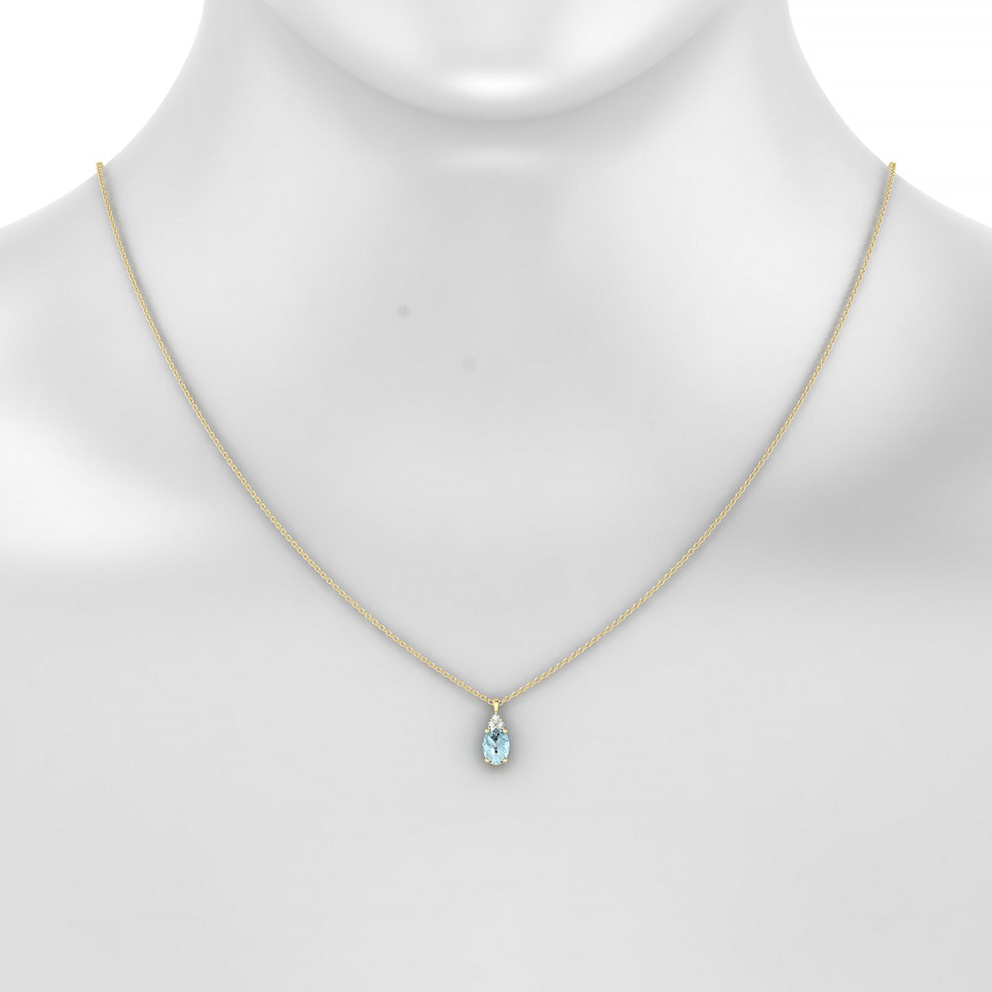Mirage | 18k Yellow Gold 7 x 5 mm Oval Aquamarine Pendant