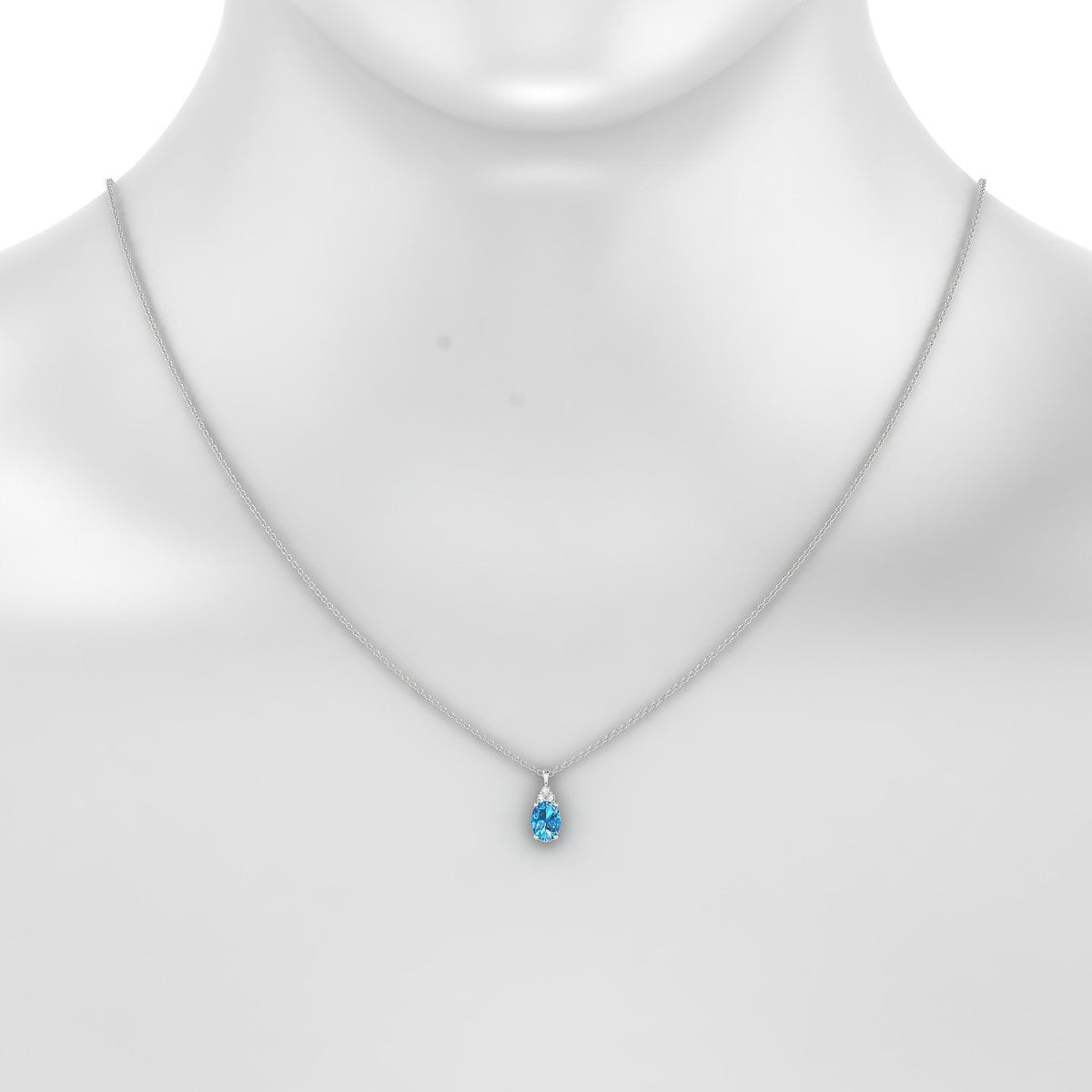 Mirage | 18k White Gold 7 x 5 mm Oval Topaz Pendant