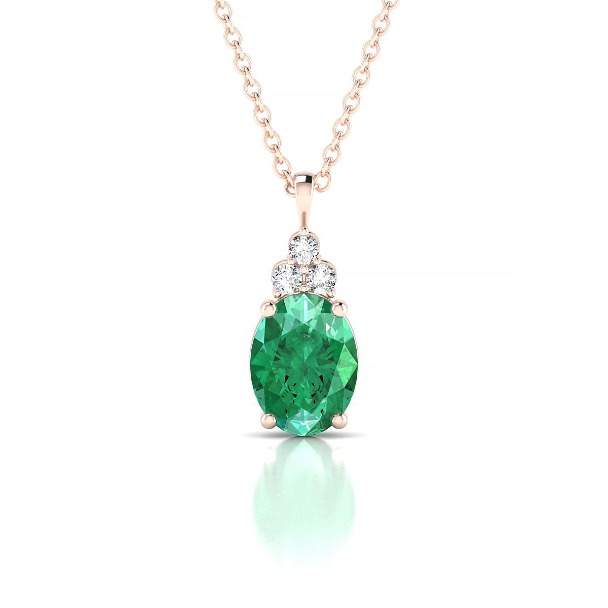 Mirage | 18k Rose Gold 8 x 6 mm Oval Emerald Pendant
