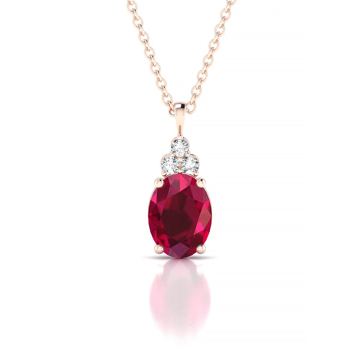 Mirage | 18k Rose Gold 8 x 6 mm Oval Ruby Pendant