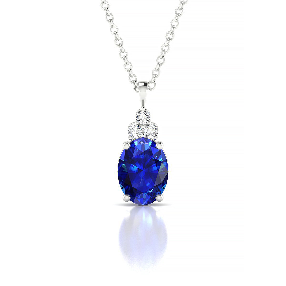 Mirage | 18k White Gold 8 x 6 mm Oval Sapphire Pendant