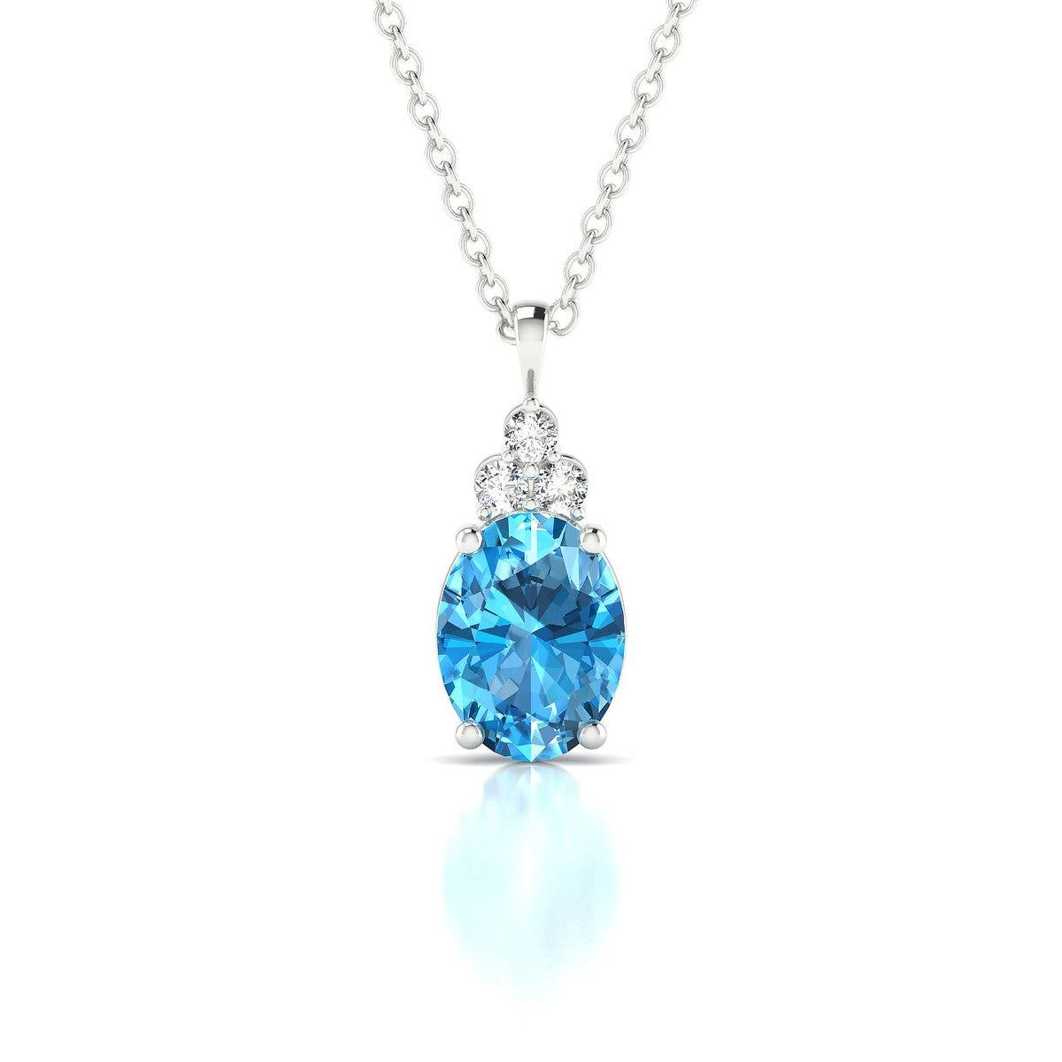 Mirage | 18k White Gold 8 x 6 mm Oval Topaz Pendant