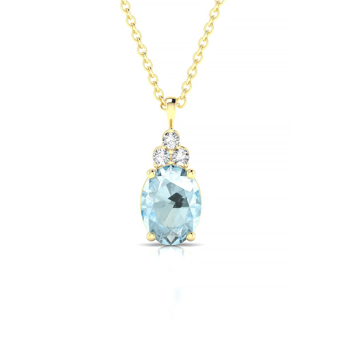 Mirage | 18k Yellow Gold 8 x 6 mm Oval Aquamarine Pendant