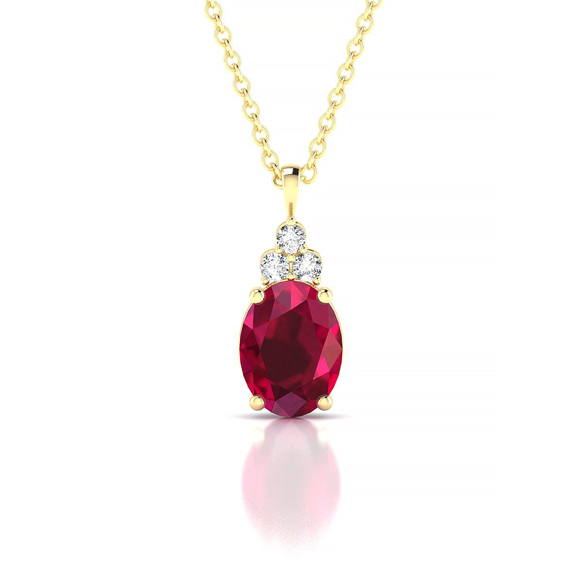 Mirage | 18k Yellow Gold 8 x 6 mm Oval Ruby Pendant