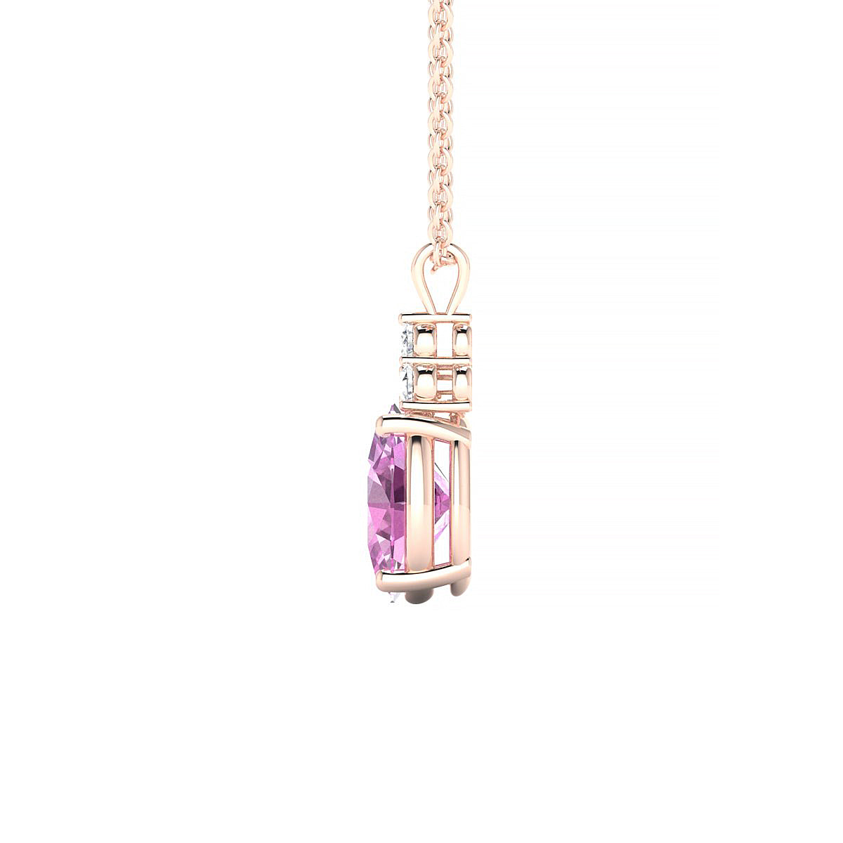 Mirage | 18k Rose Gold 8 x 6 mm Oval Pink Sapphire Pendant