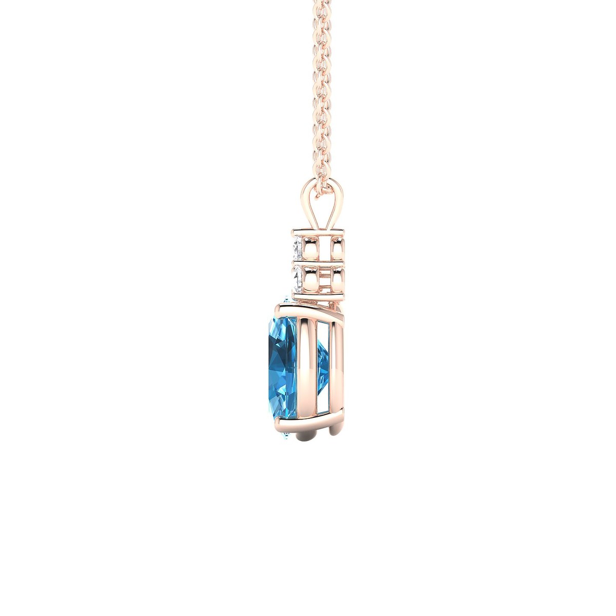 Mirage | 18k Rose Gold 8 x 6 mm Oval Topaz Pendant