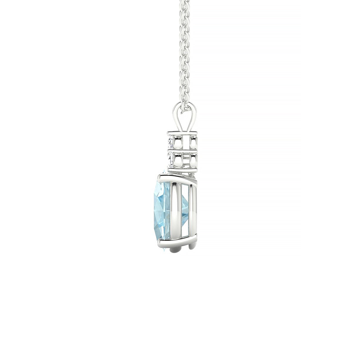 Mirage | 18k White Gold 8 x 6 mm Oval Aquamarine Pendant