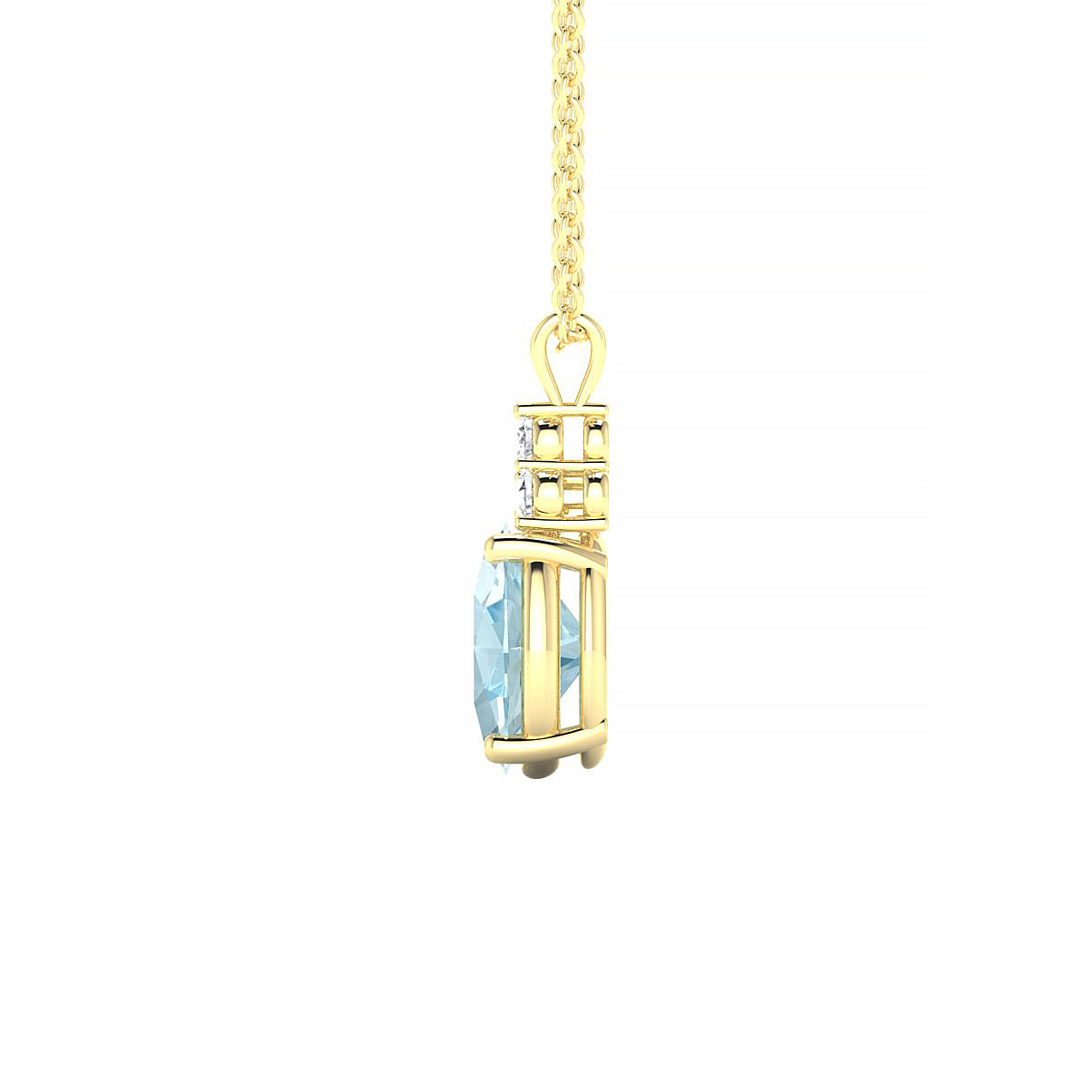 Mirage | 18k Yellow Gold 8 x 6 mm Oval Aquamarine Pendant
