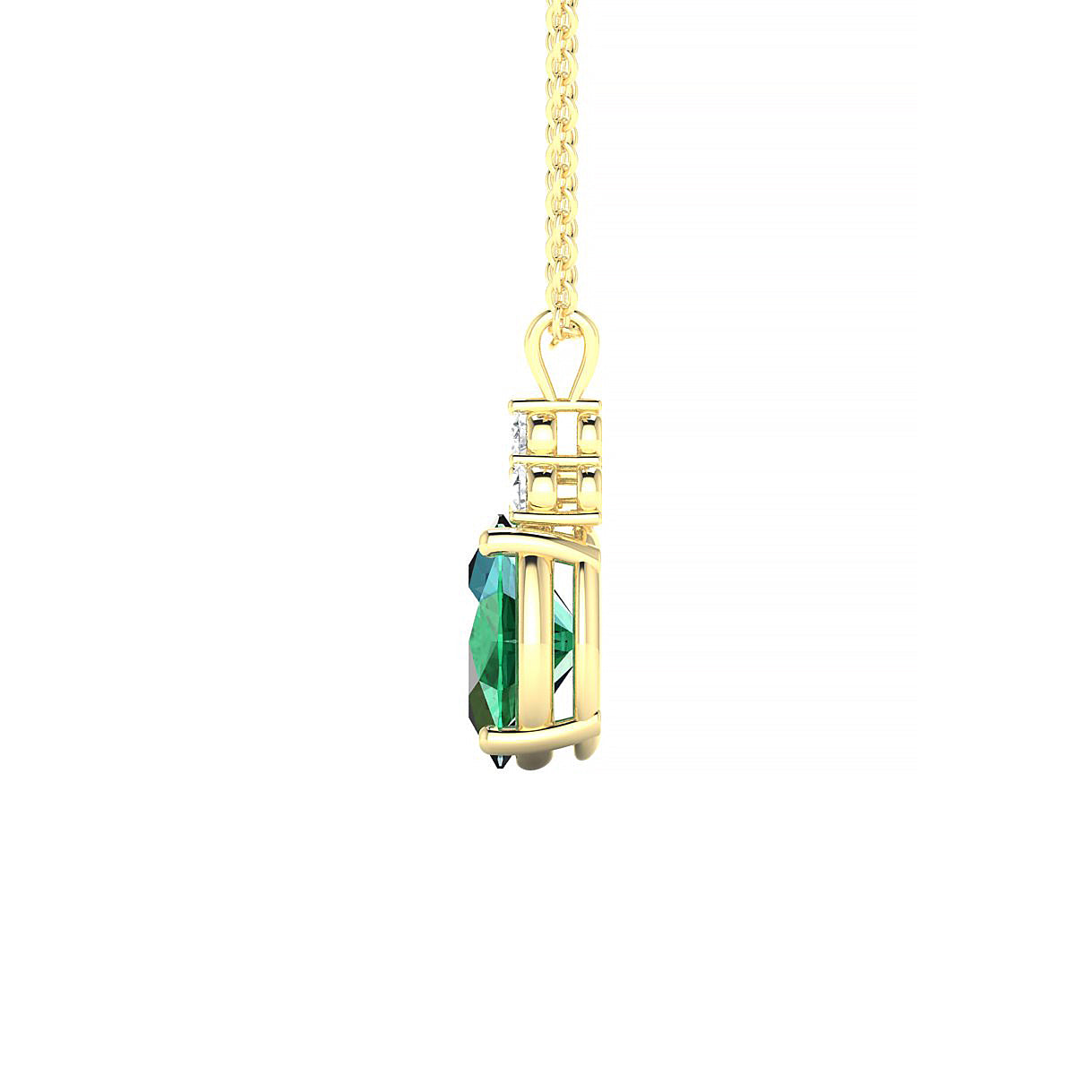 Mirage | 18k Yellow Gold 8 x 6 mm Oval Emerald Pendant