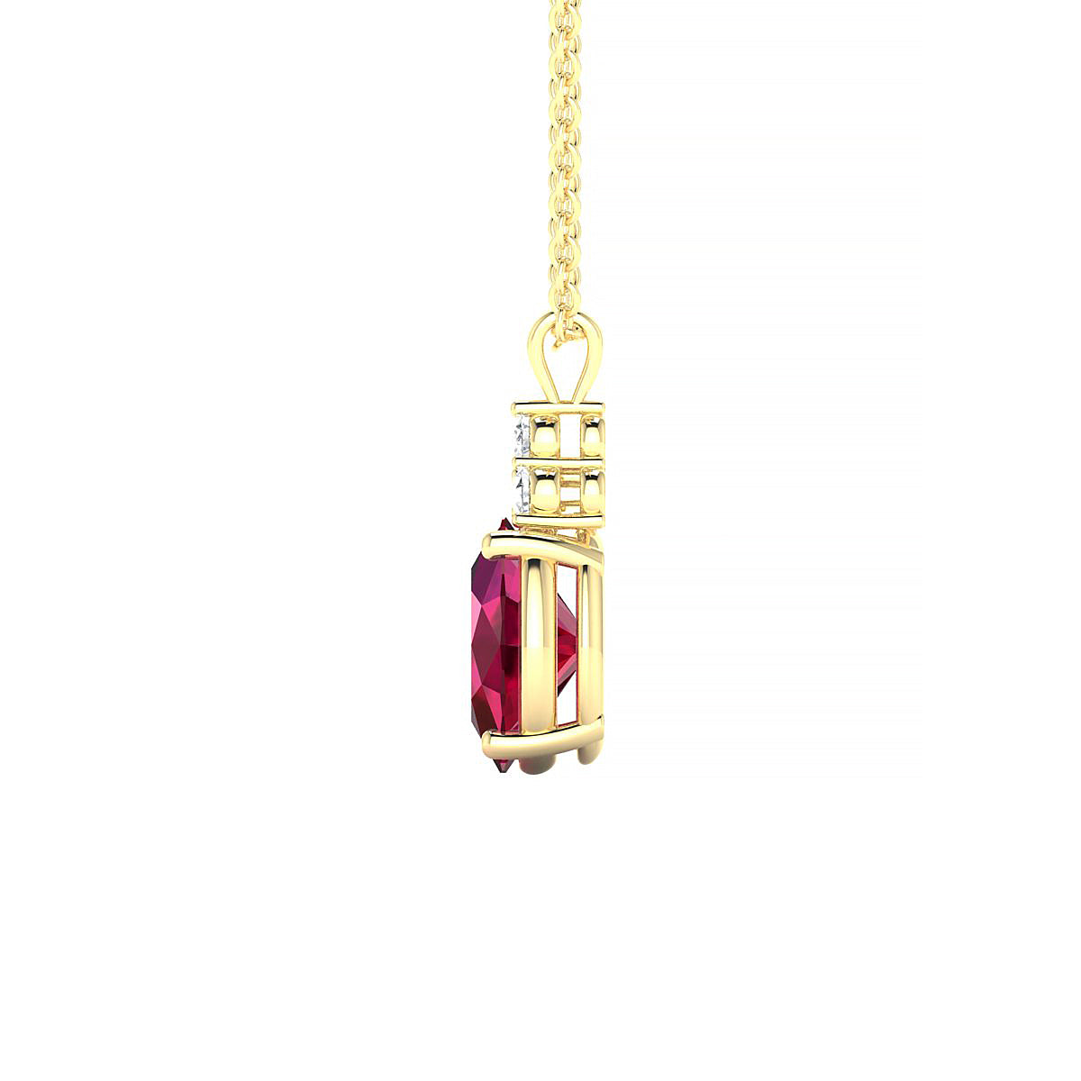 Mirage | 18k Yellow Gold 8 x 6 mm Oval Ruby Pendant