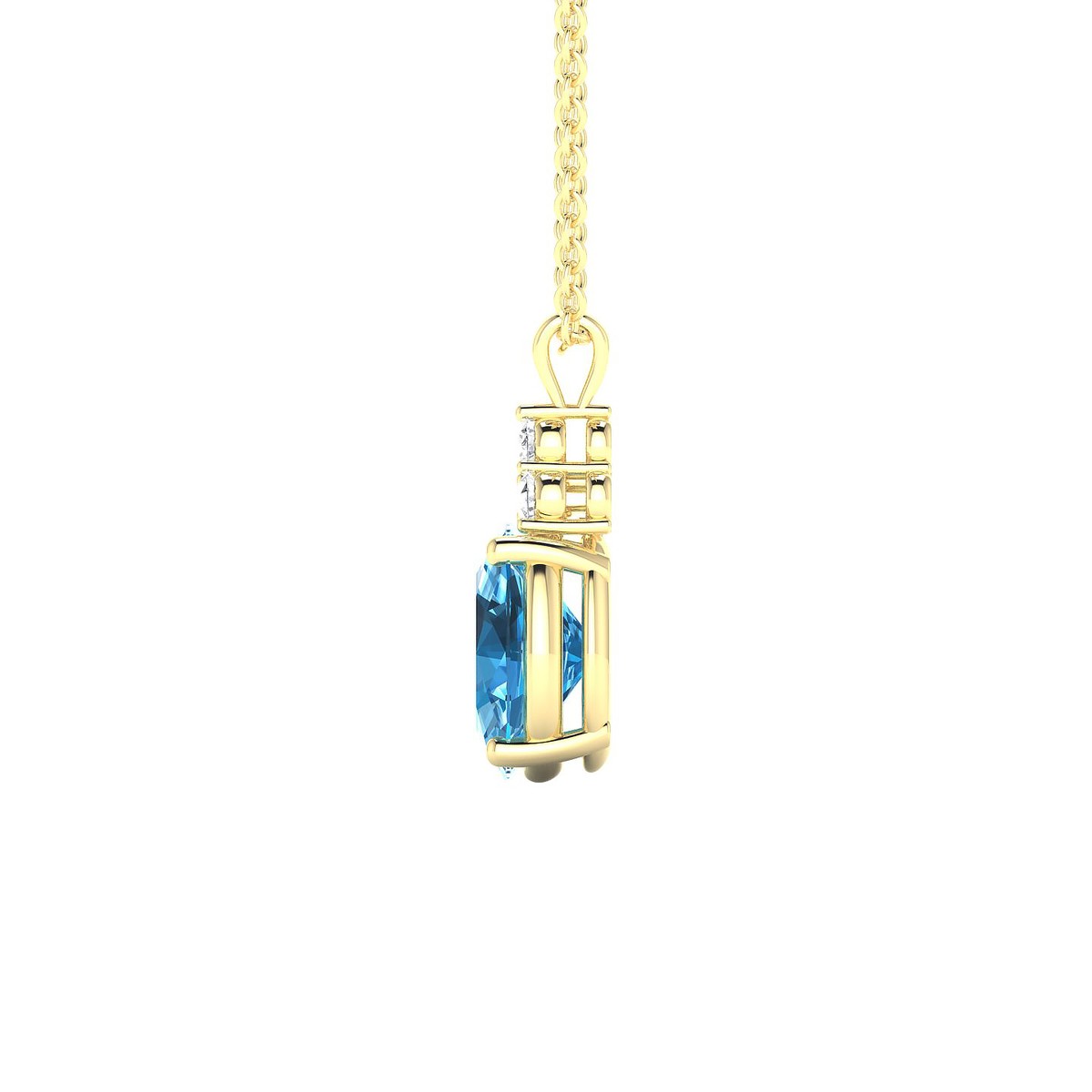 Mirage | 18k Yellow Gold 8 x 6 mm Oval Topaz Pendant