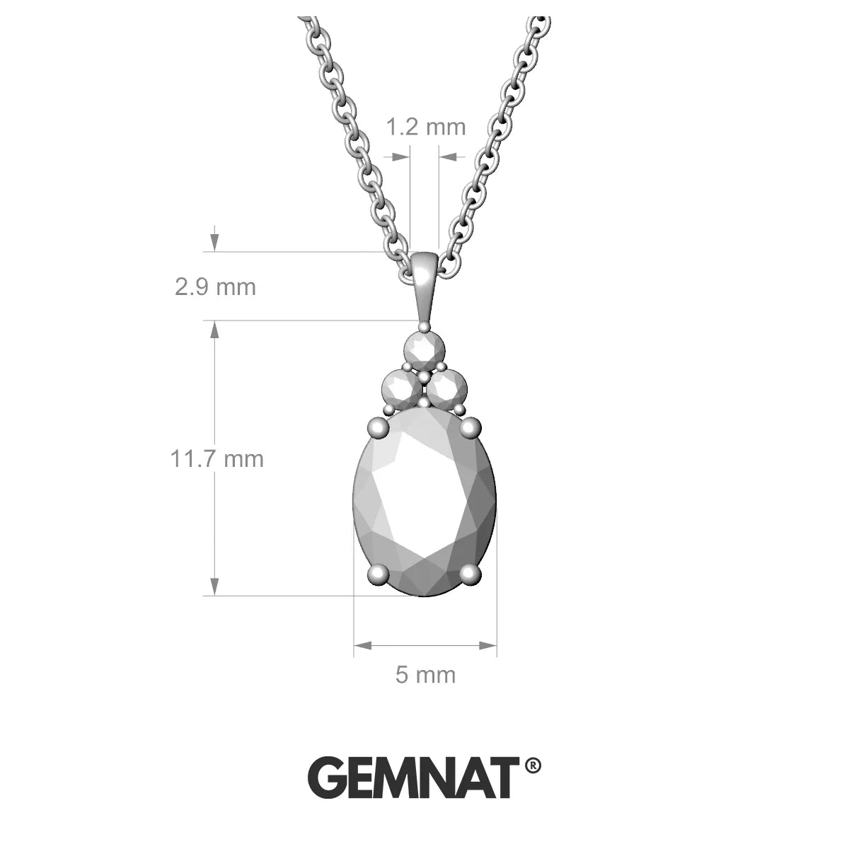 Mirage | 18k White Gold 8 x 6 mm Oval Aquamarine Pendant