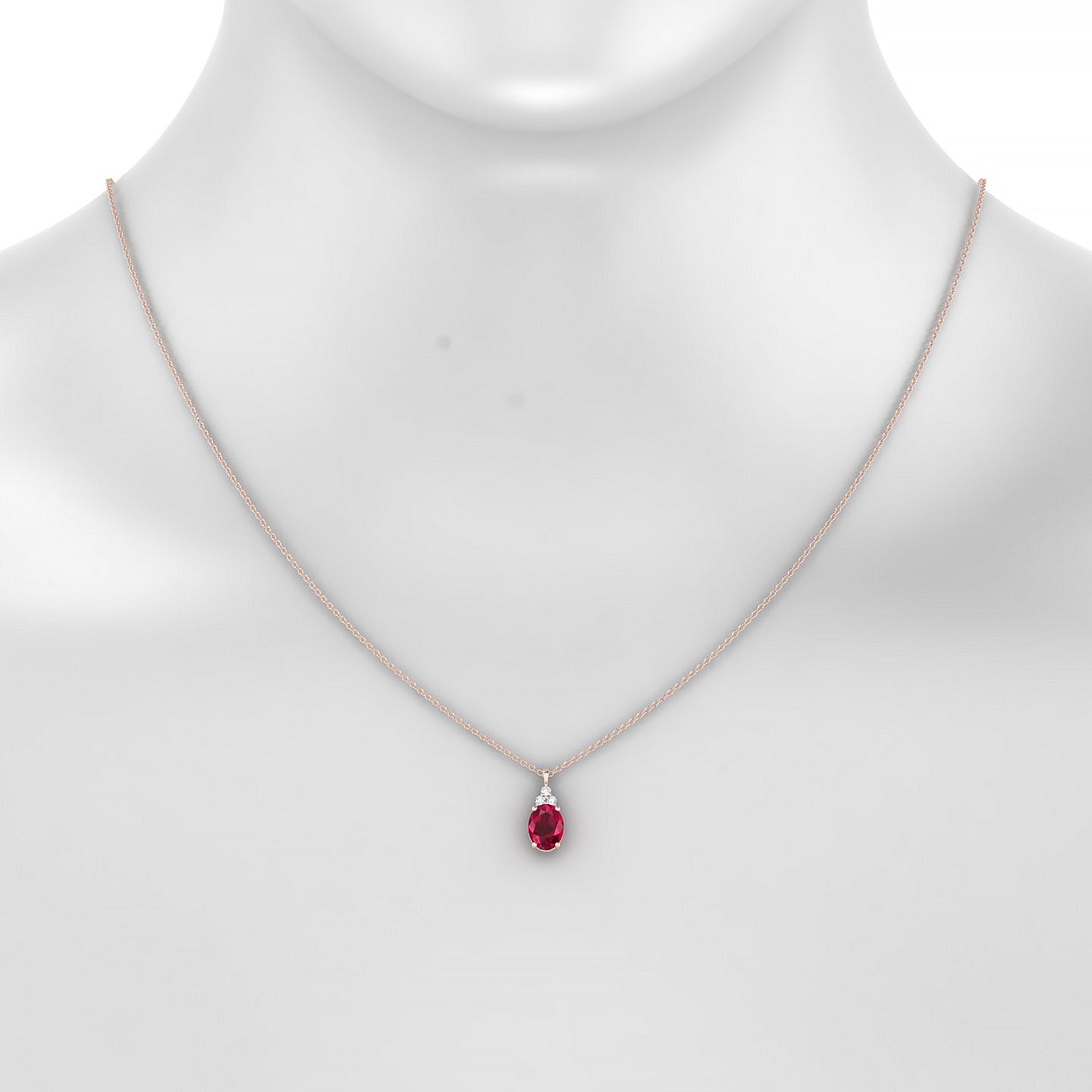 Mirage | 18k Rose Gold 8 x 6 mm Oval Ruby Pendant