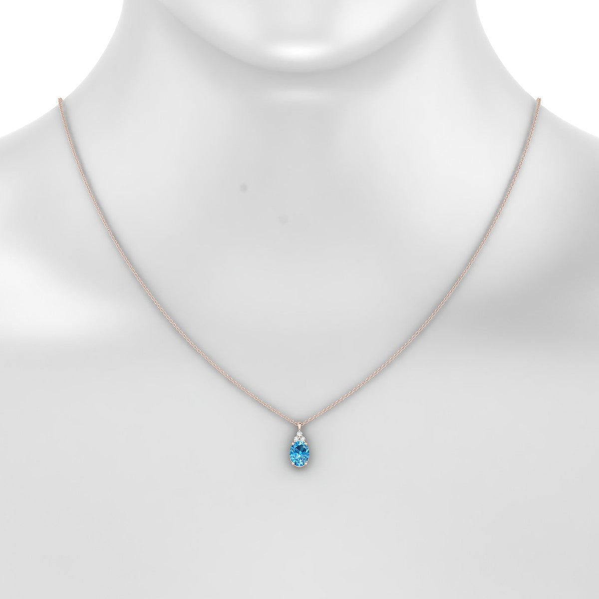Mirage | 18k Rose Gold 8 x 6 mm Oval Topaz Pendant