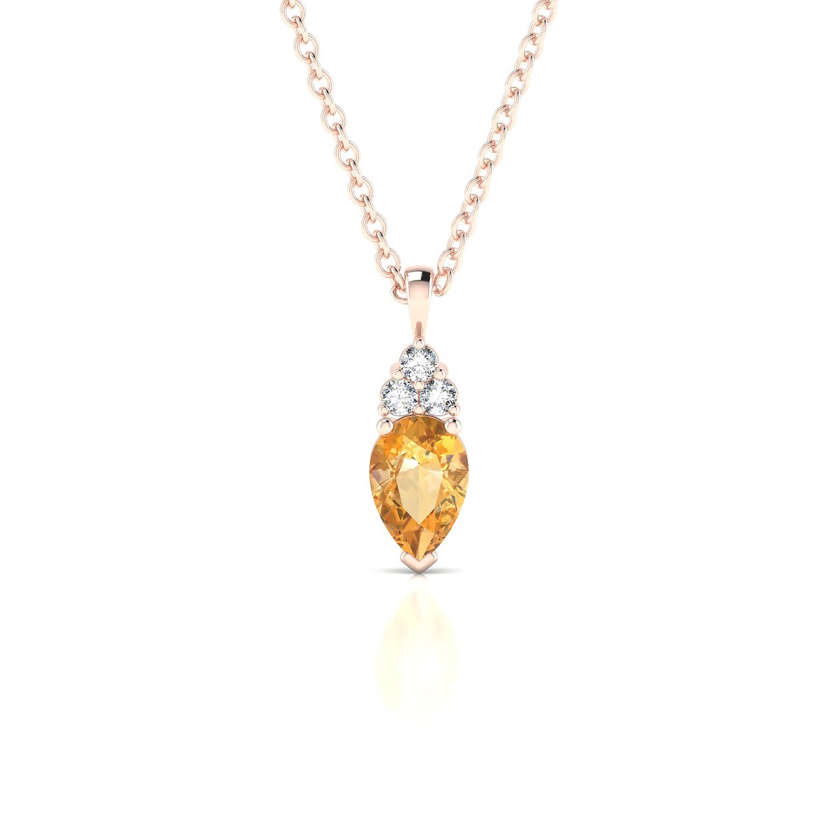 Mirage | 18k Rose Gold 6 x 4 mm Pear Citrine Pendant