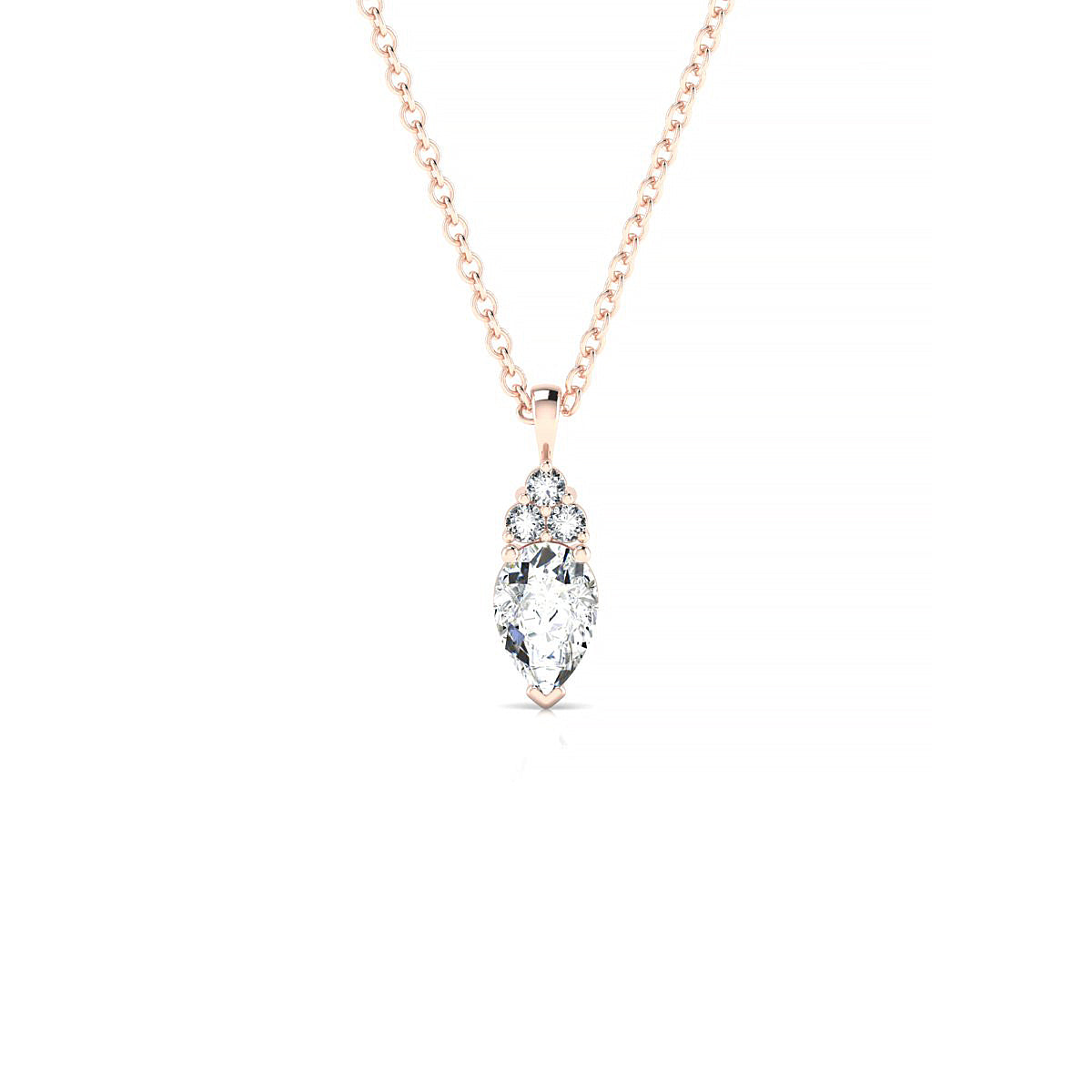 Mirage | 18k Rose Gold 6 x 4 mm Pear Diamond Pendant