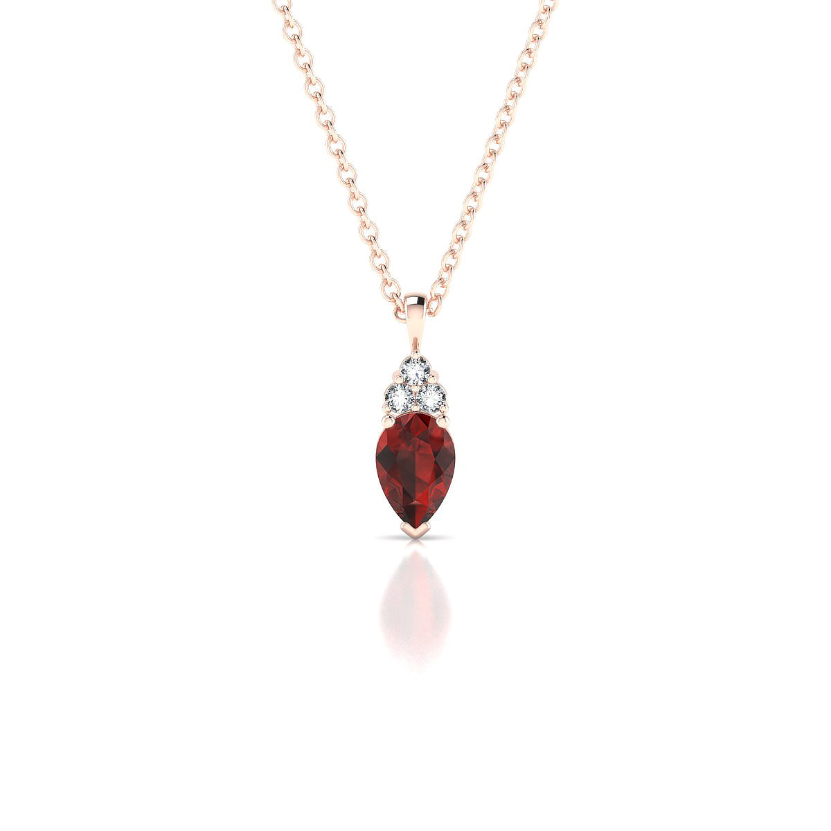 Mirage | 18k Rose Gold 6 x 4 mm Pear Garnet Pendant