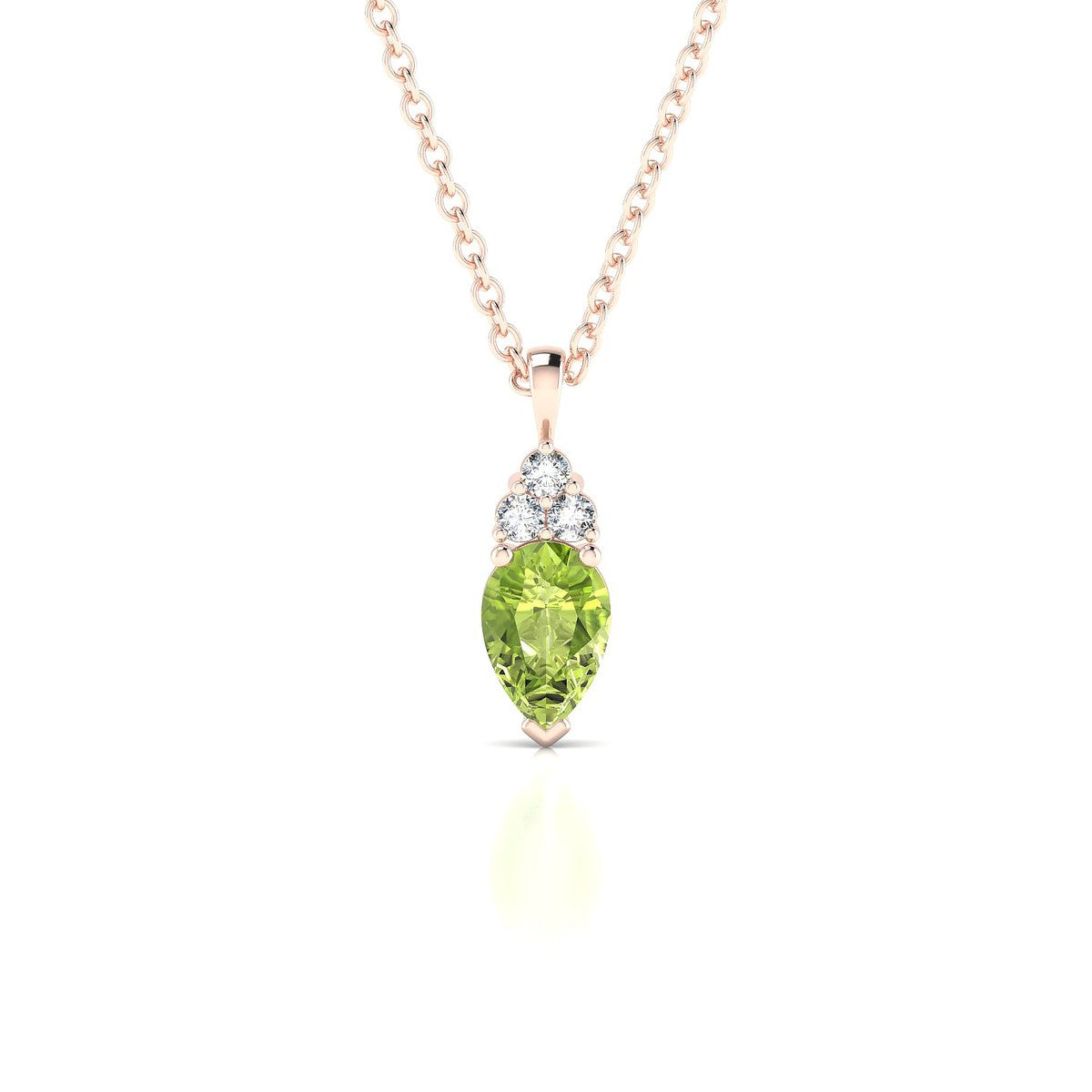 Mirage | 18k Rose Gold 6 x 4 mm Pear Peridot Pendant