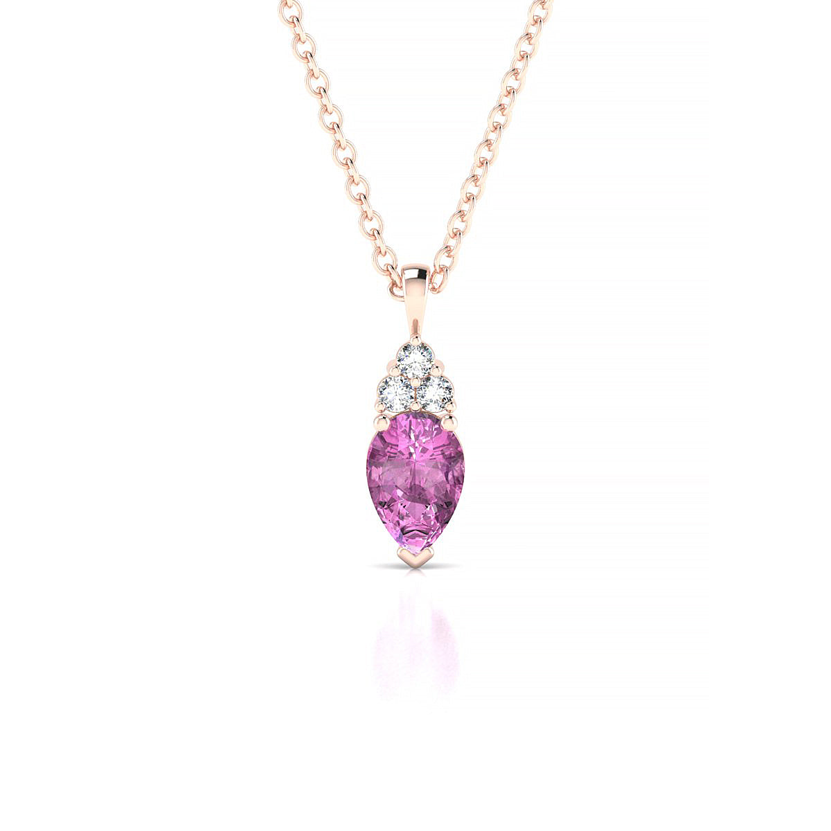 Mirage | 18k Rose Gold 6 x 4 mm Pear Pink Sapphire Pendant