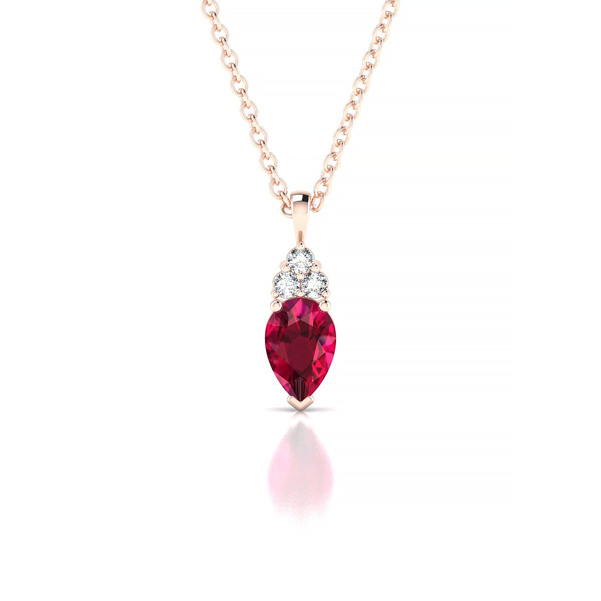 Mirage | 18k Rose Gold 6 x 4 mm Pear Ruby Pendant