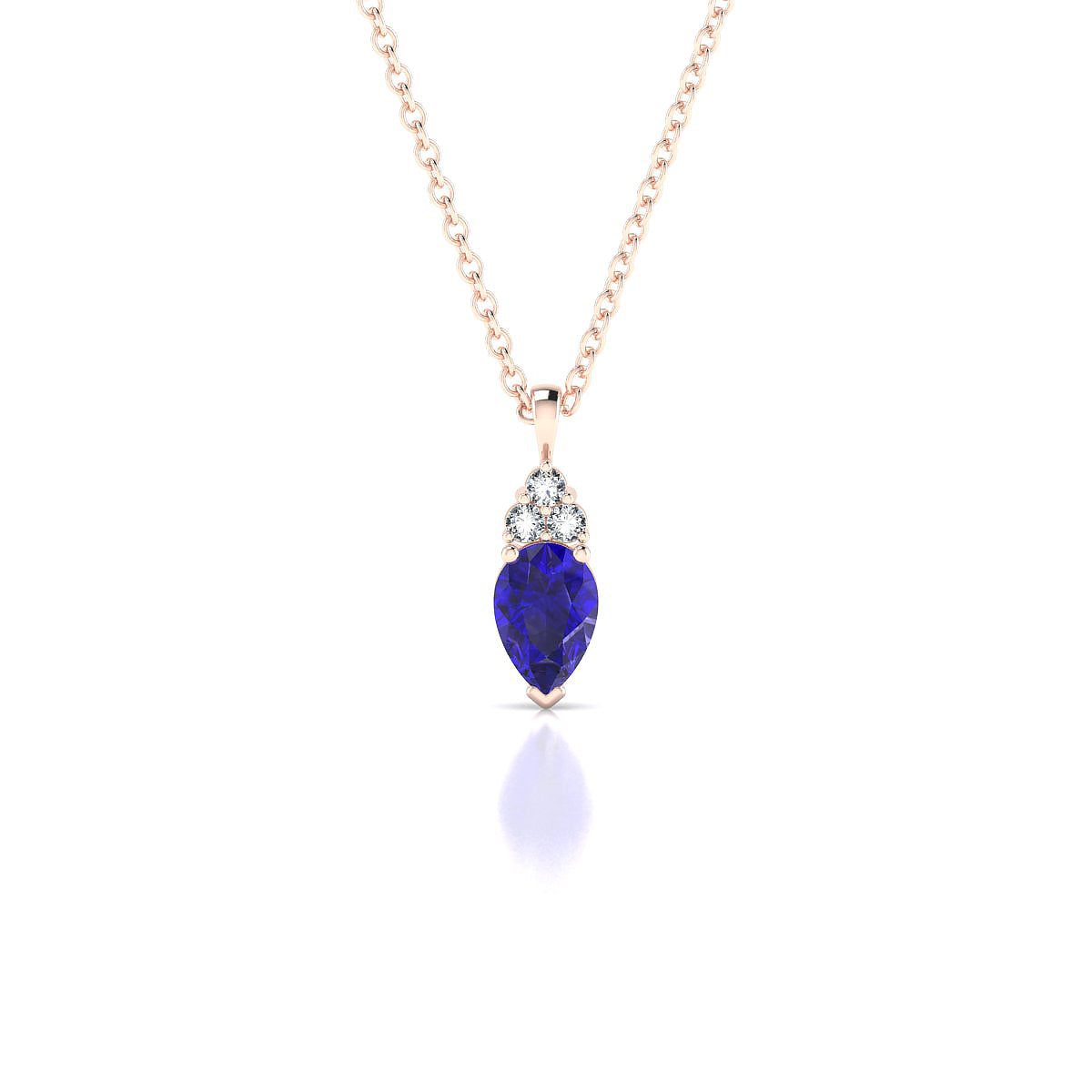 Mirage | 18k Rose Gold 6 x 4 mm Pear Tanzanite Pendant