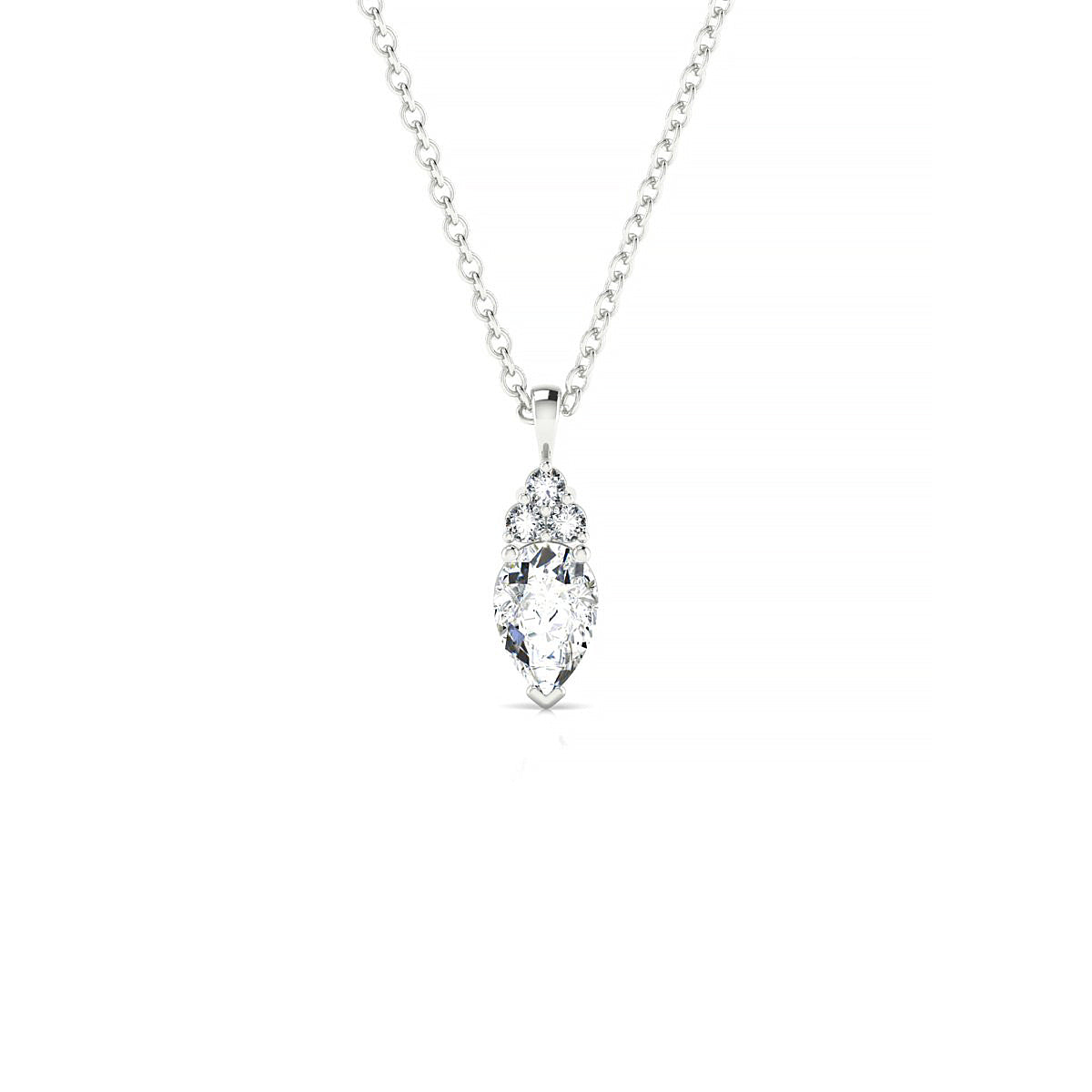 Mirage | 18k White Gold 6 x 4 mm Pear Diamond Pendant