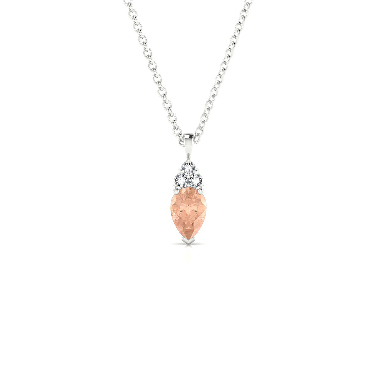 Mirage | 18k White Gold 6 x 4 mm Pear Morganite Pendant