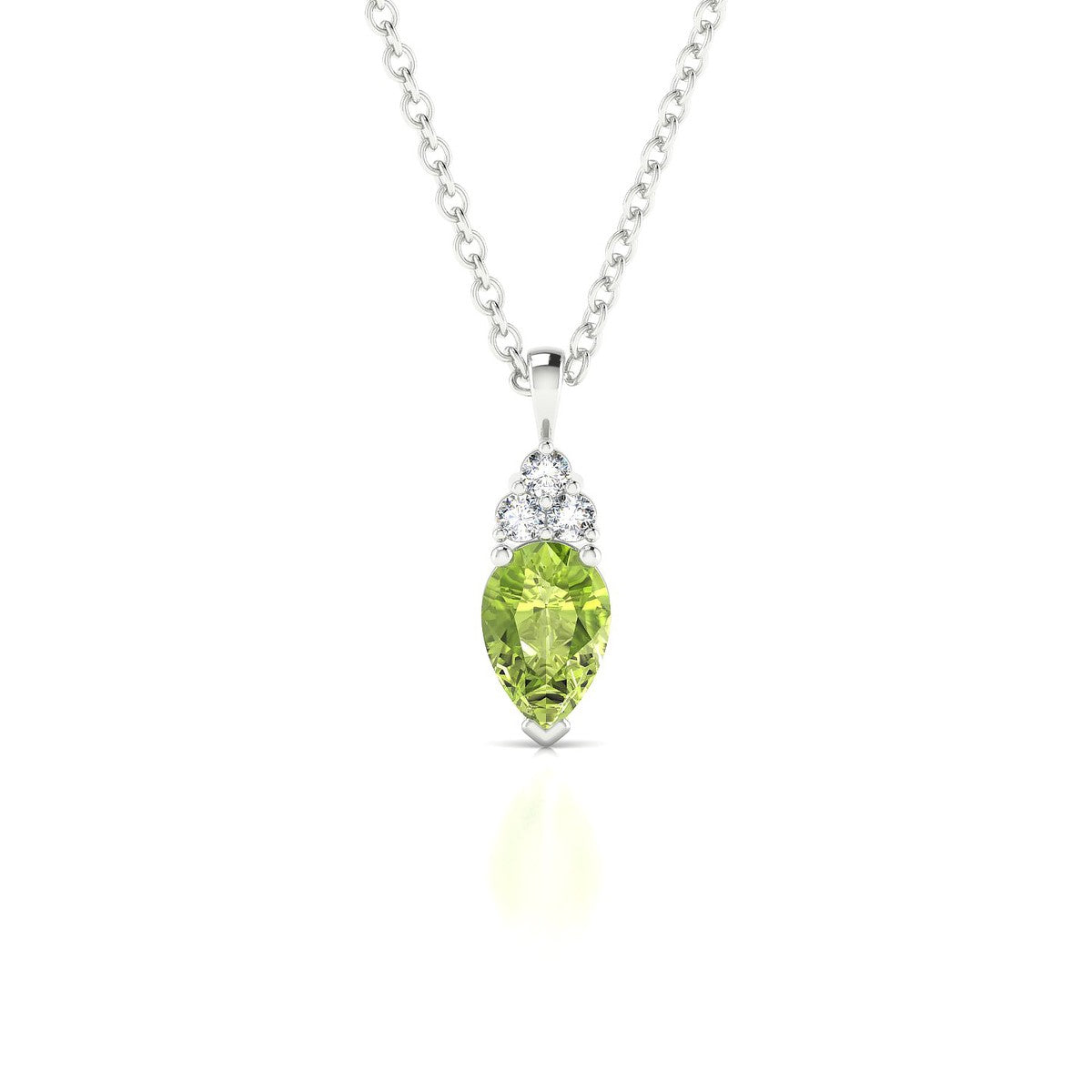Mirage | 18k White Gold 6 x 4 mm Pear Peridot Pendant