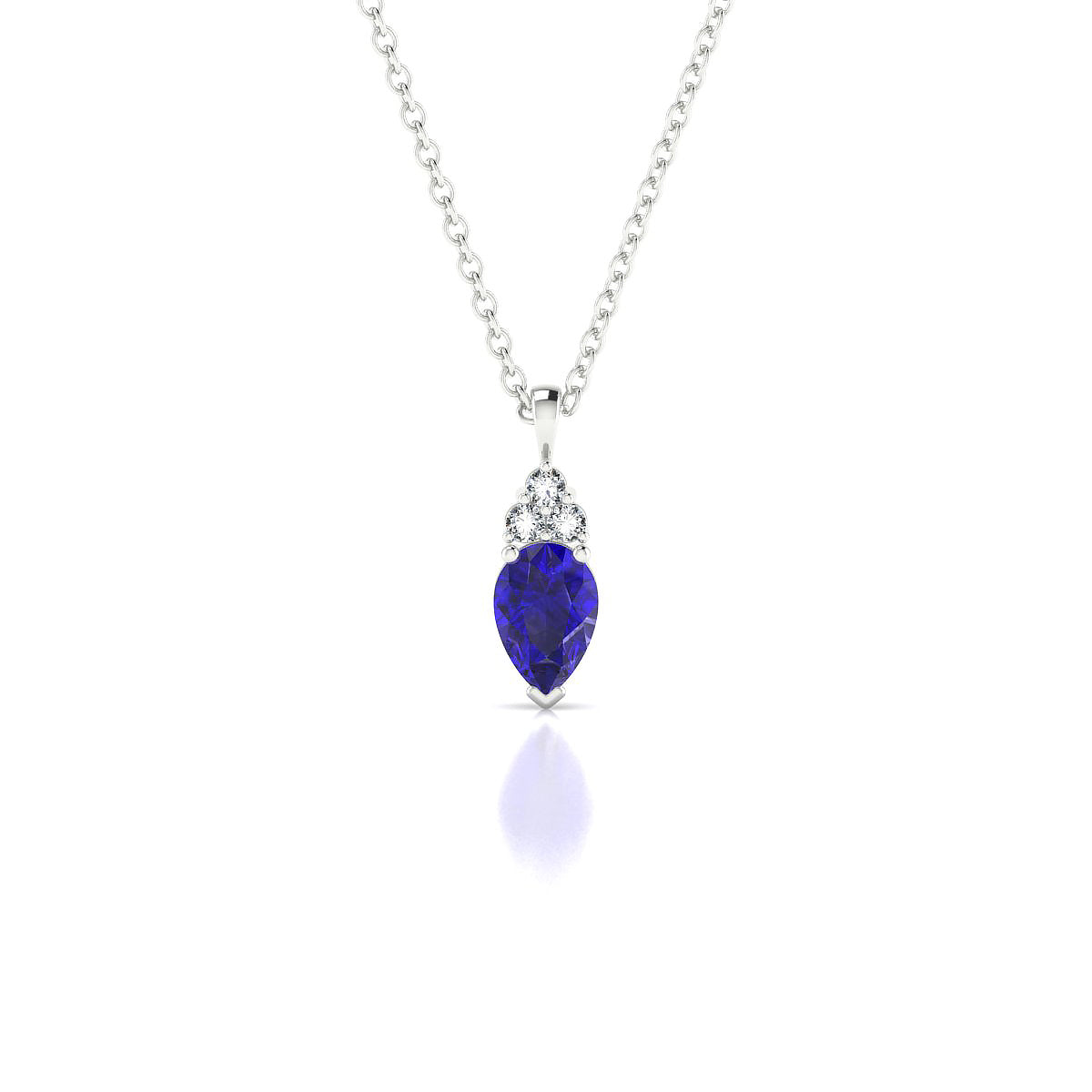 Mirage | 18k White Gold 6 x 4 mm Pear Tanzanite Pendant